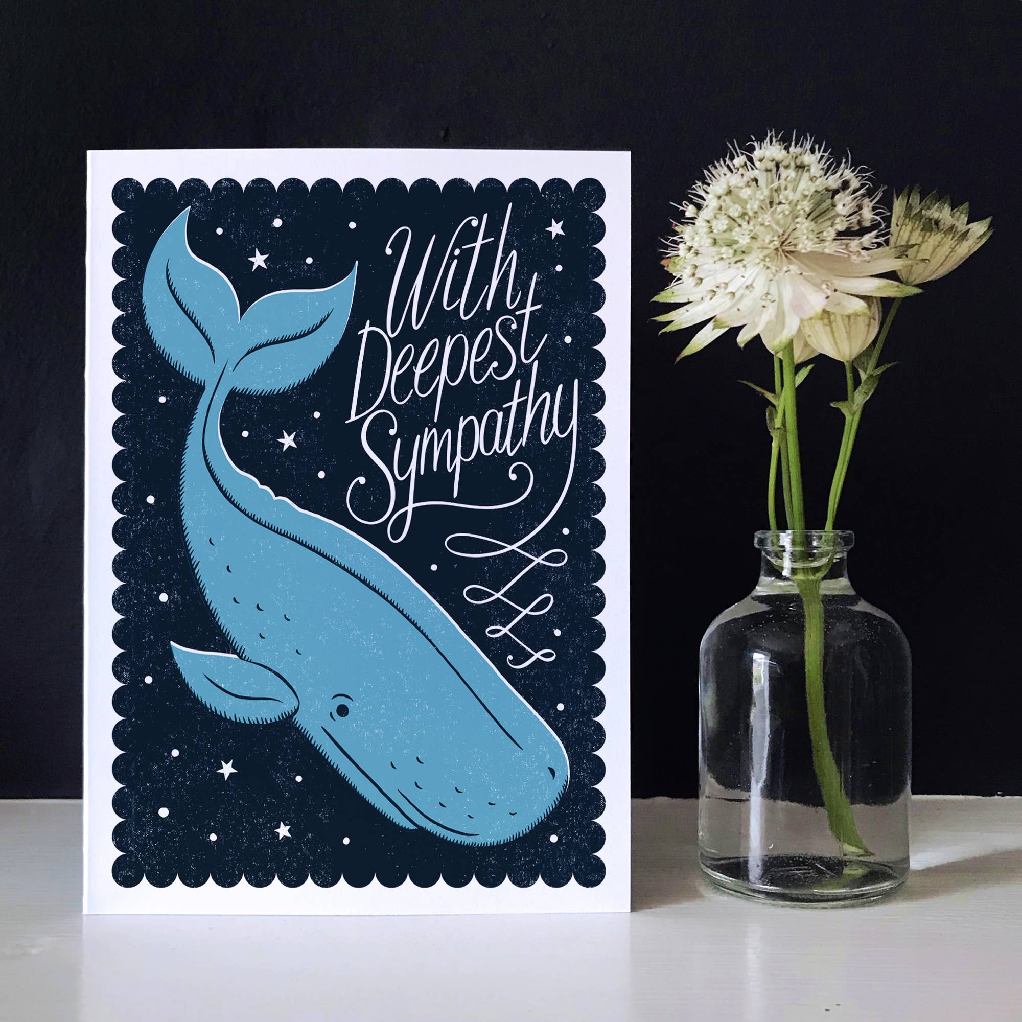 Blue Whale Sympathy Card