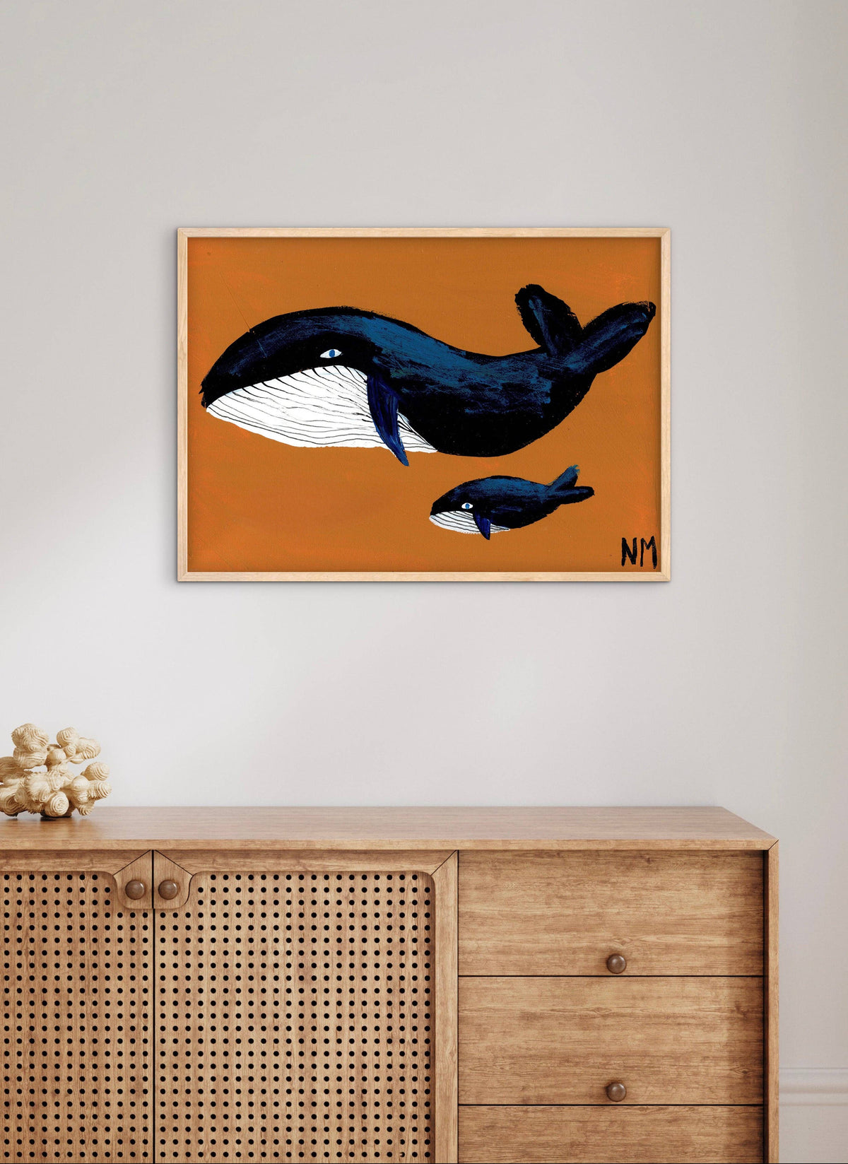 Whale Family Mini Print