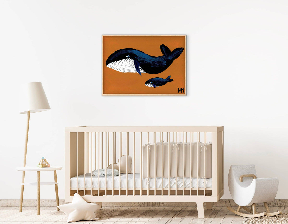 Whale Family Mini Print
