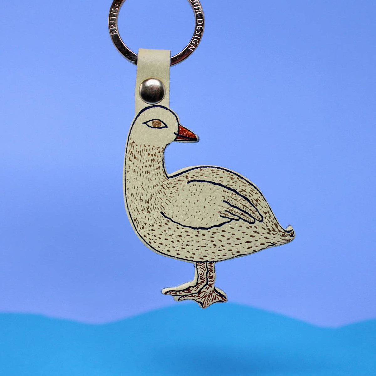 Silly Goose Leather Keyring