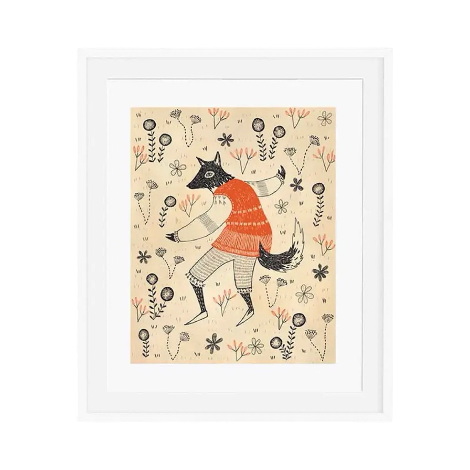 Dancing Wolf Mini Print