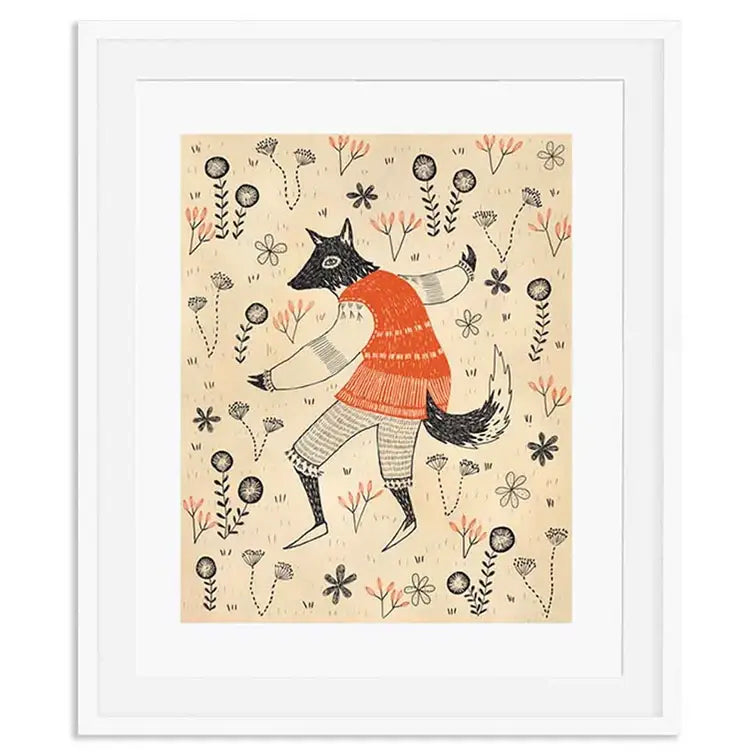 Dancing Wolf Mini Print