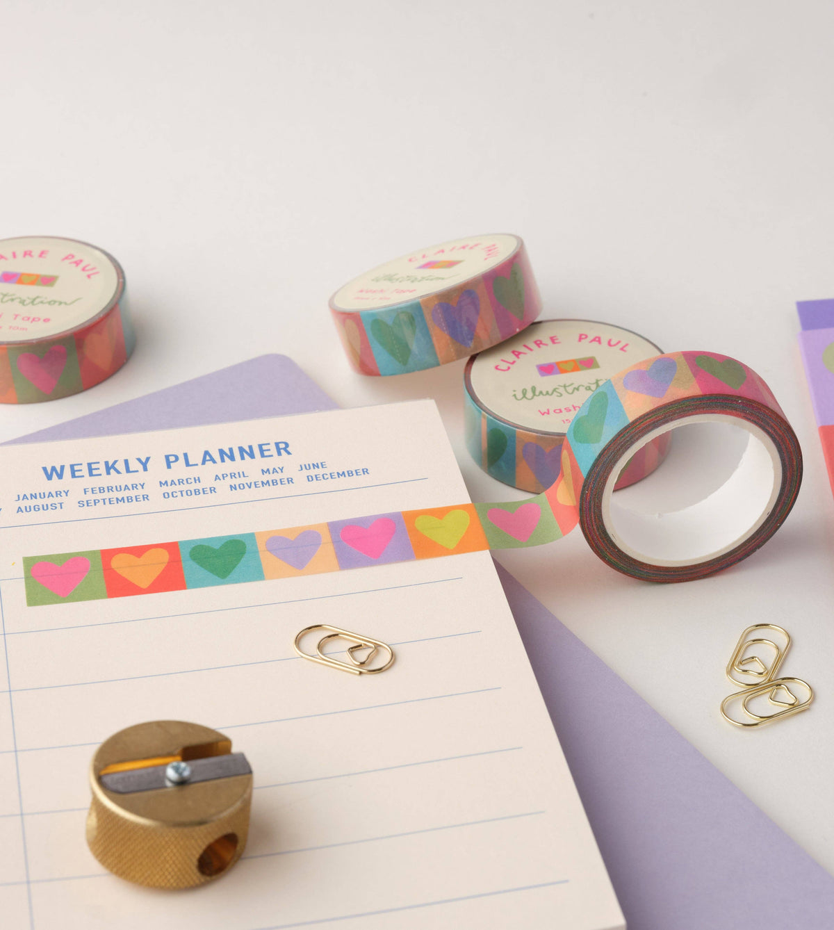 Rainbow Love Hearts Washi Tape