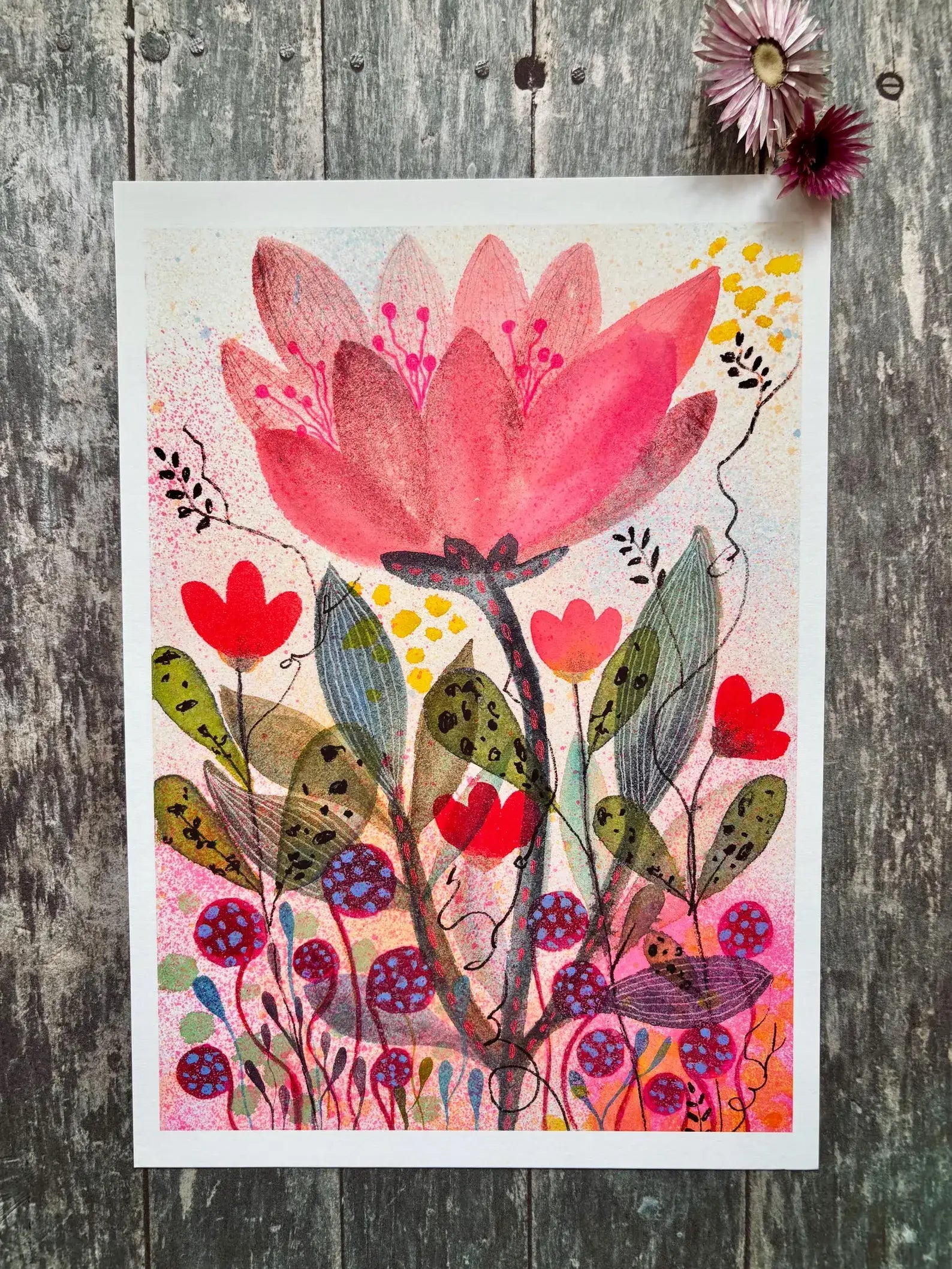 Pink Flower Watercolour Print