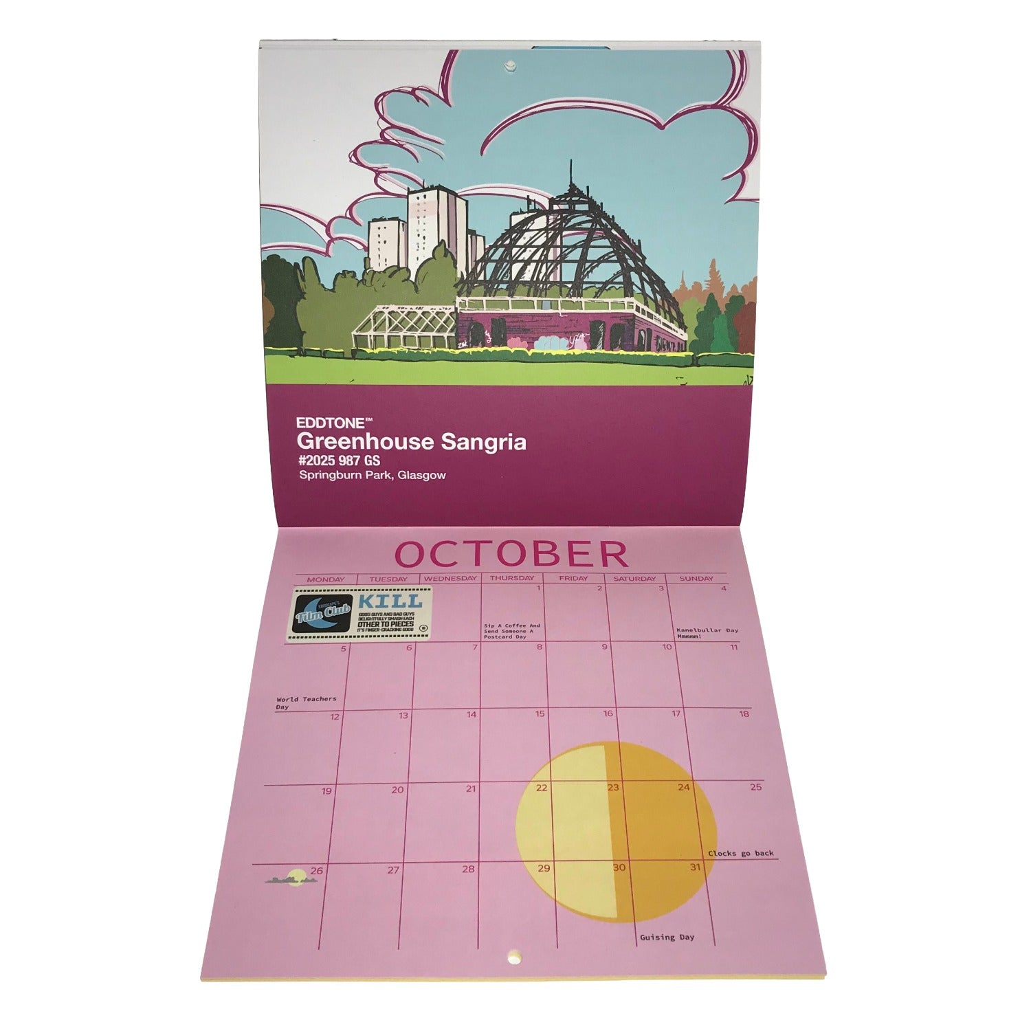 2026 Eddtone Colours Calendar - features 12 illustrations of landscapes from around Scotland