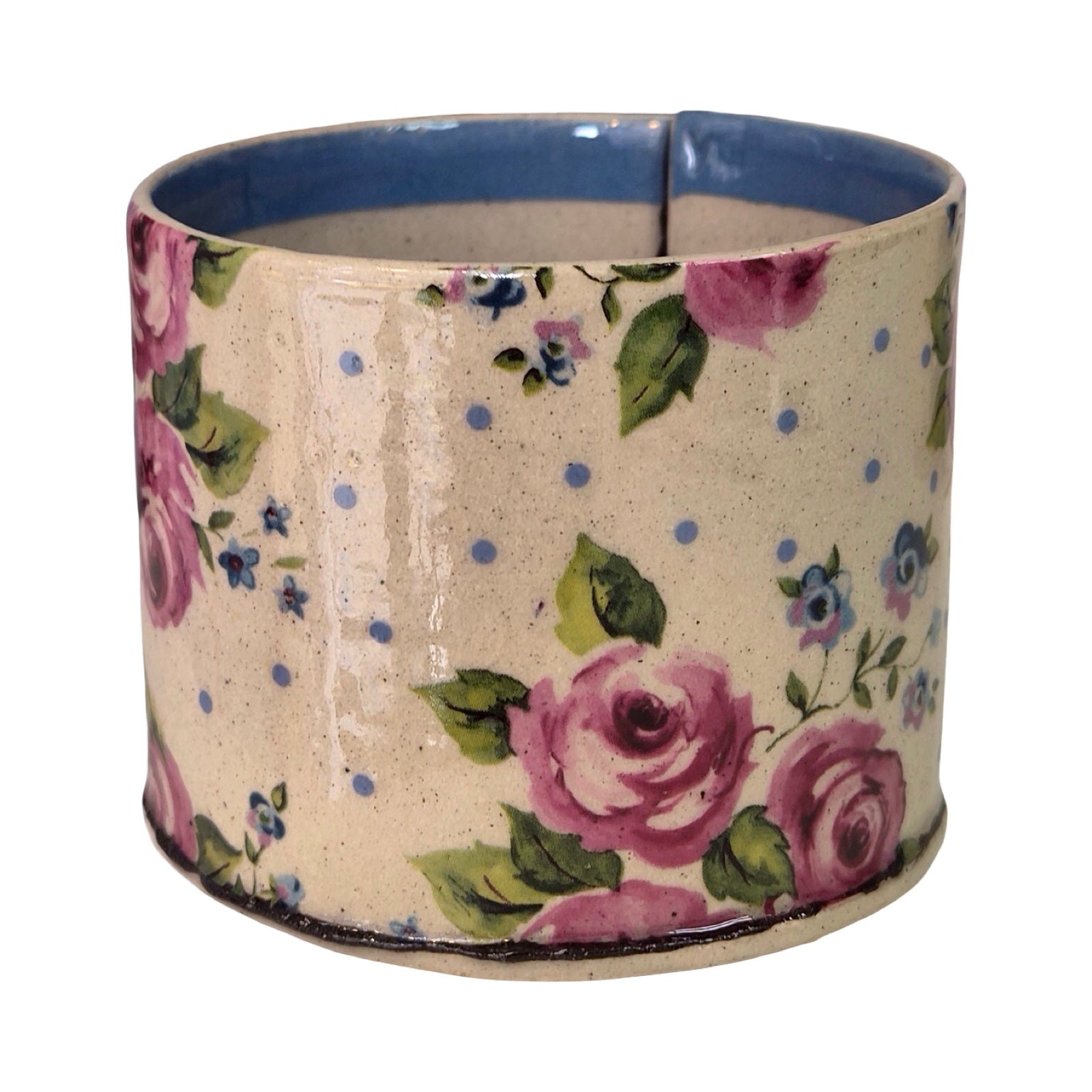 Blue Stripe Floral Small Mug