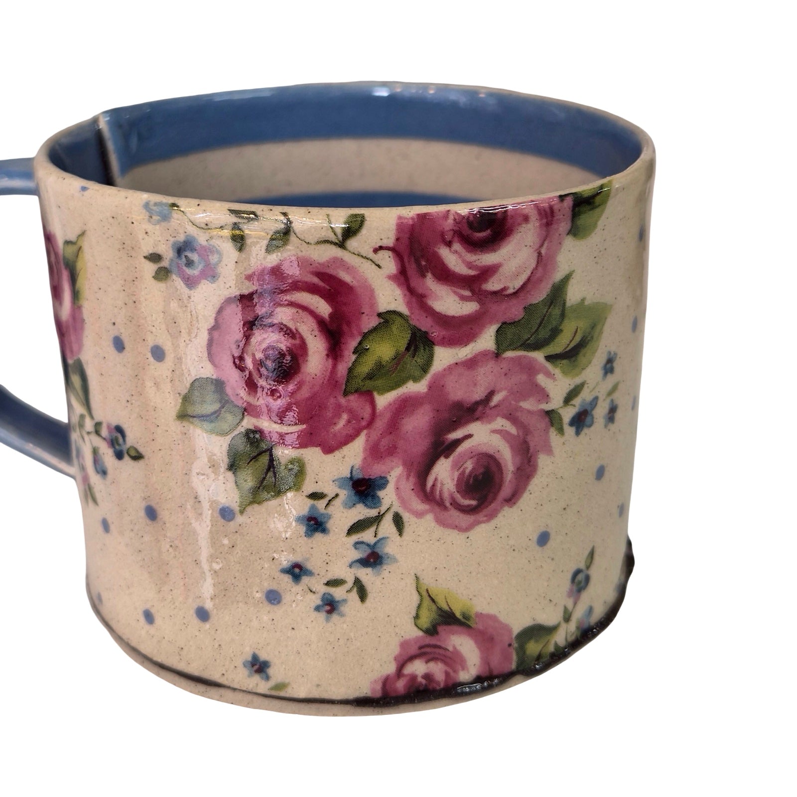 Blue Stripe Floral Small Mug