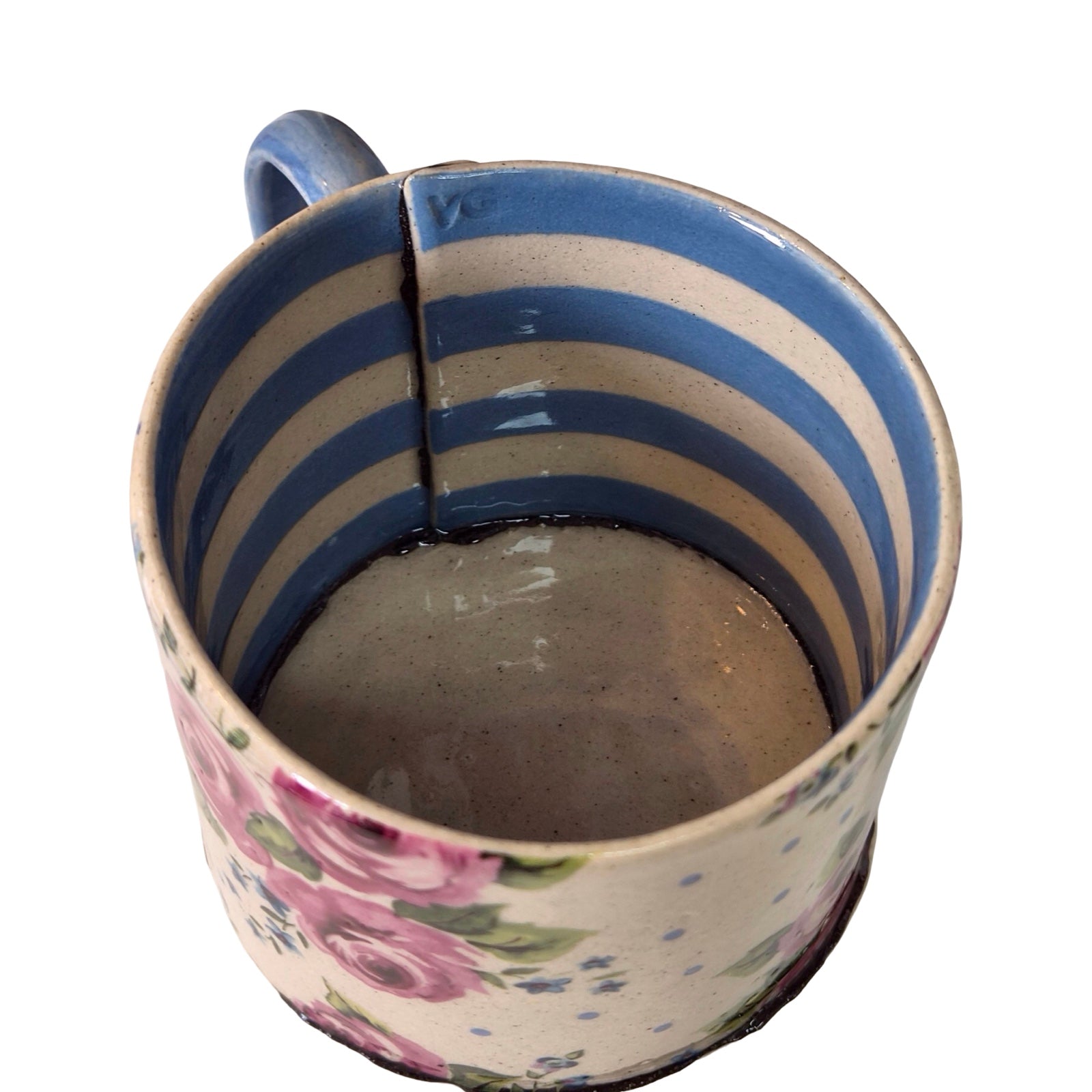Blue Stripe Floral Small Mug