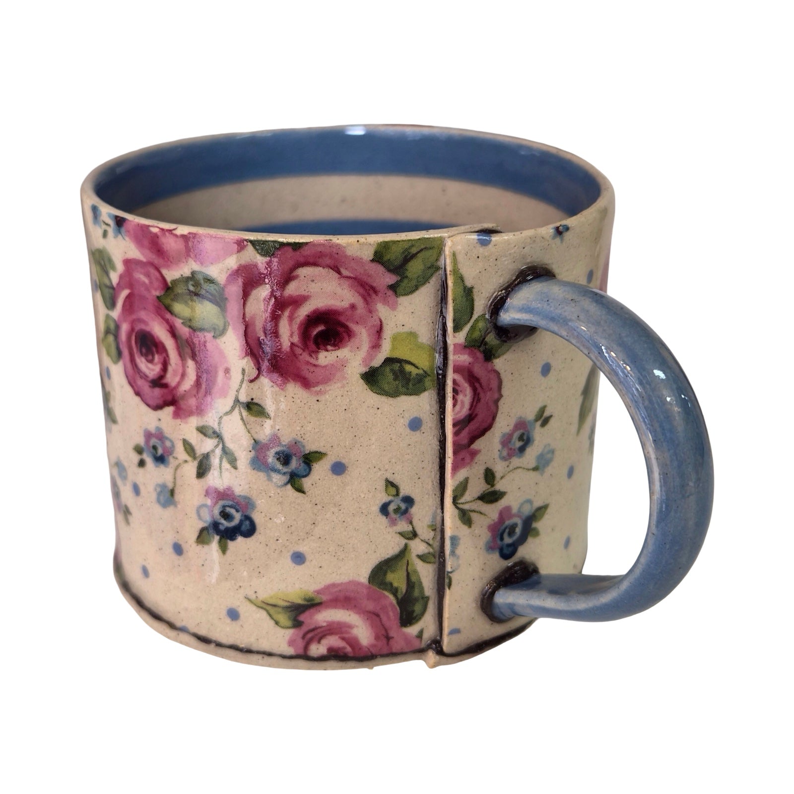 Blue Stripe Floral Small Mug