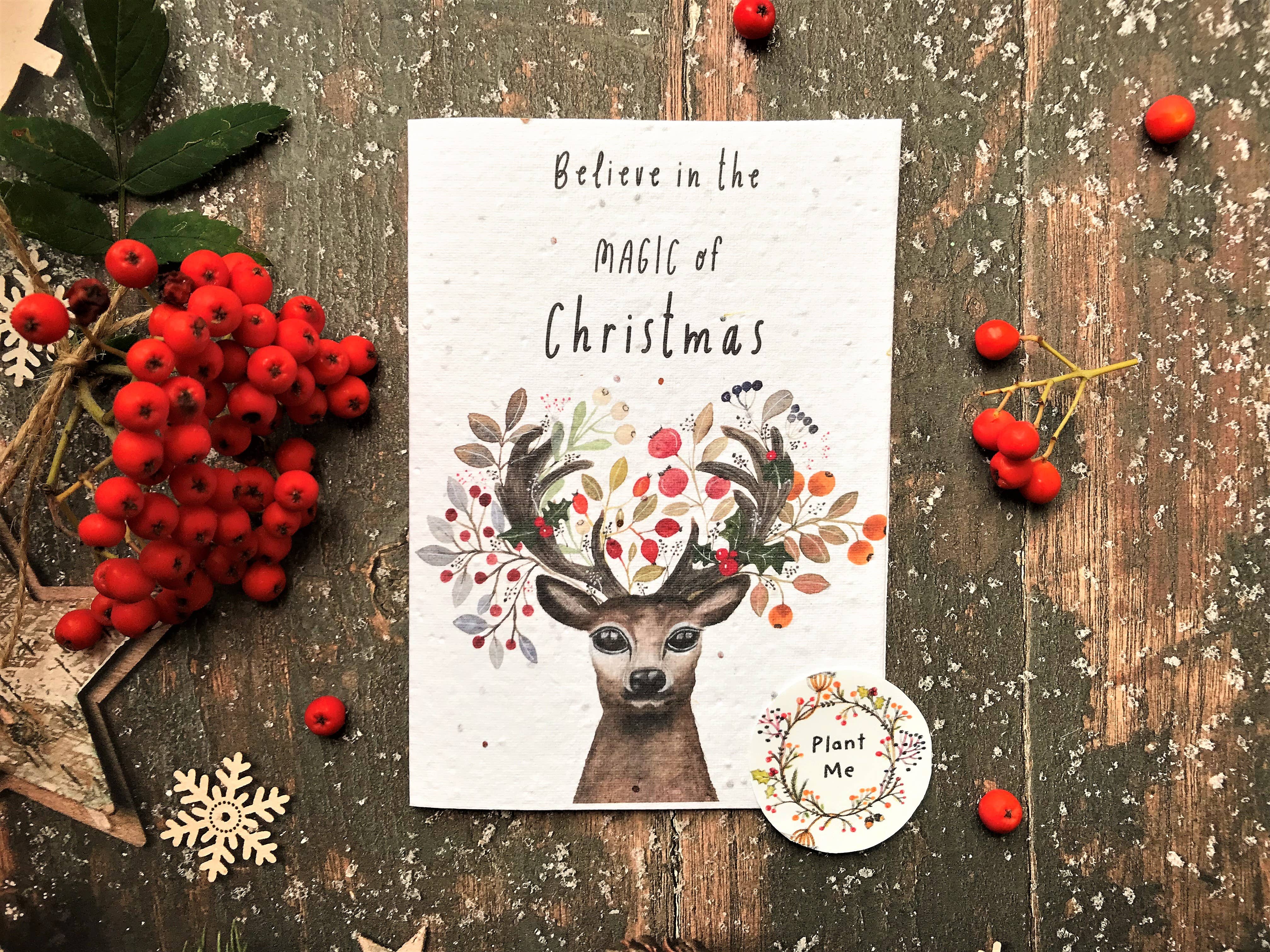 Woodland Stag Plantable Christmas Card