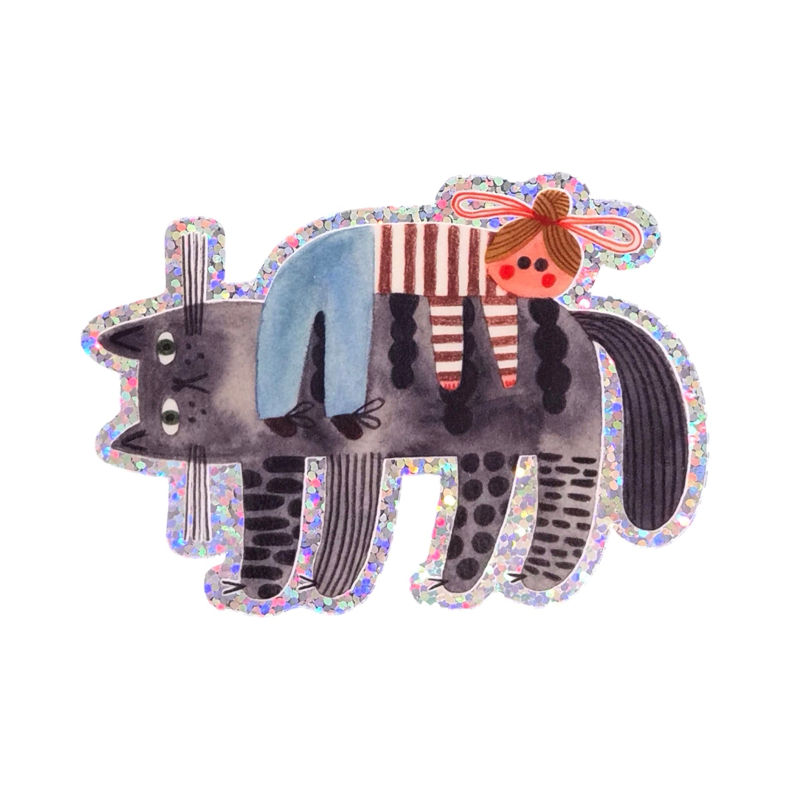 Cat Rest Glitter Sticker