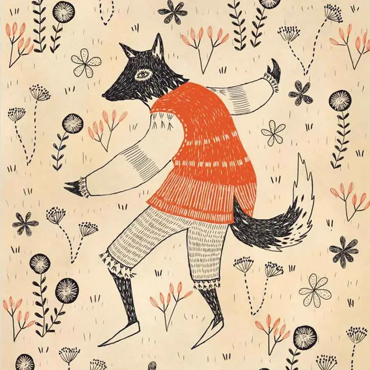 Dancing Wolf Mini Print
