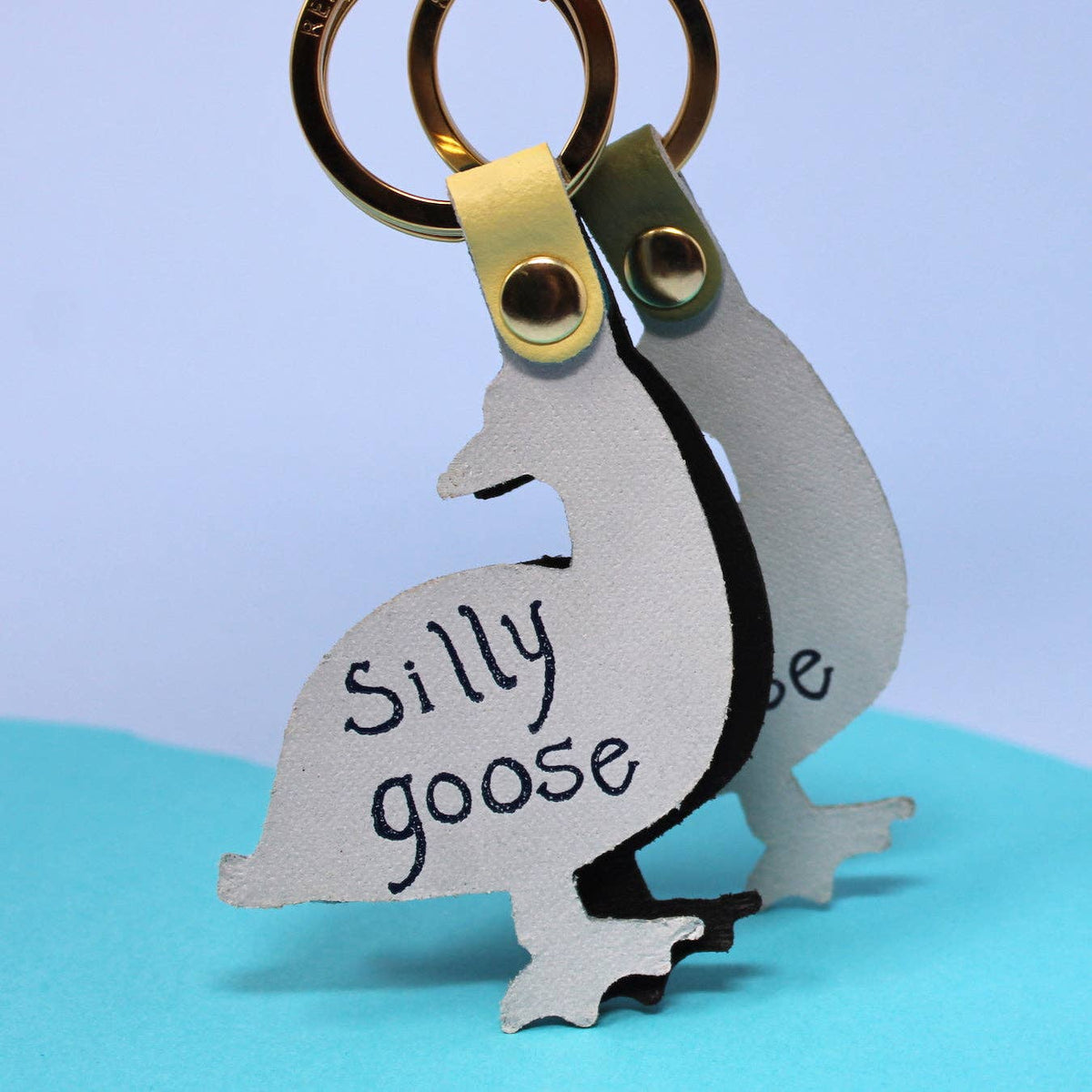 Silly Goose Leather Keyring