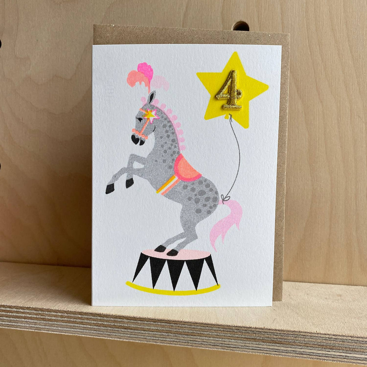 4th Birthday Card Circus Horse