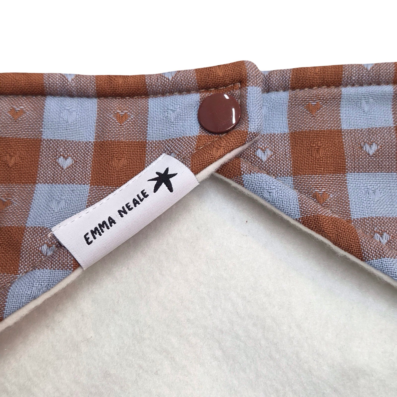 Love Heart Checked Bandana Bib