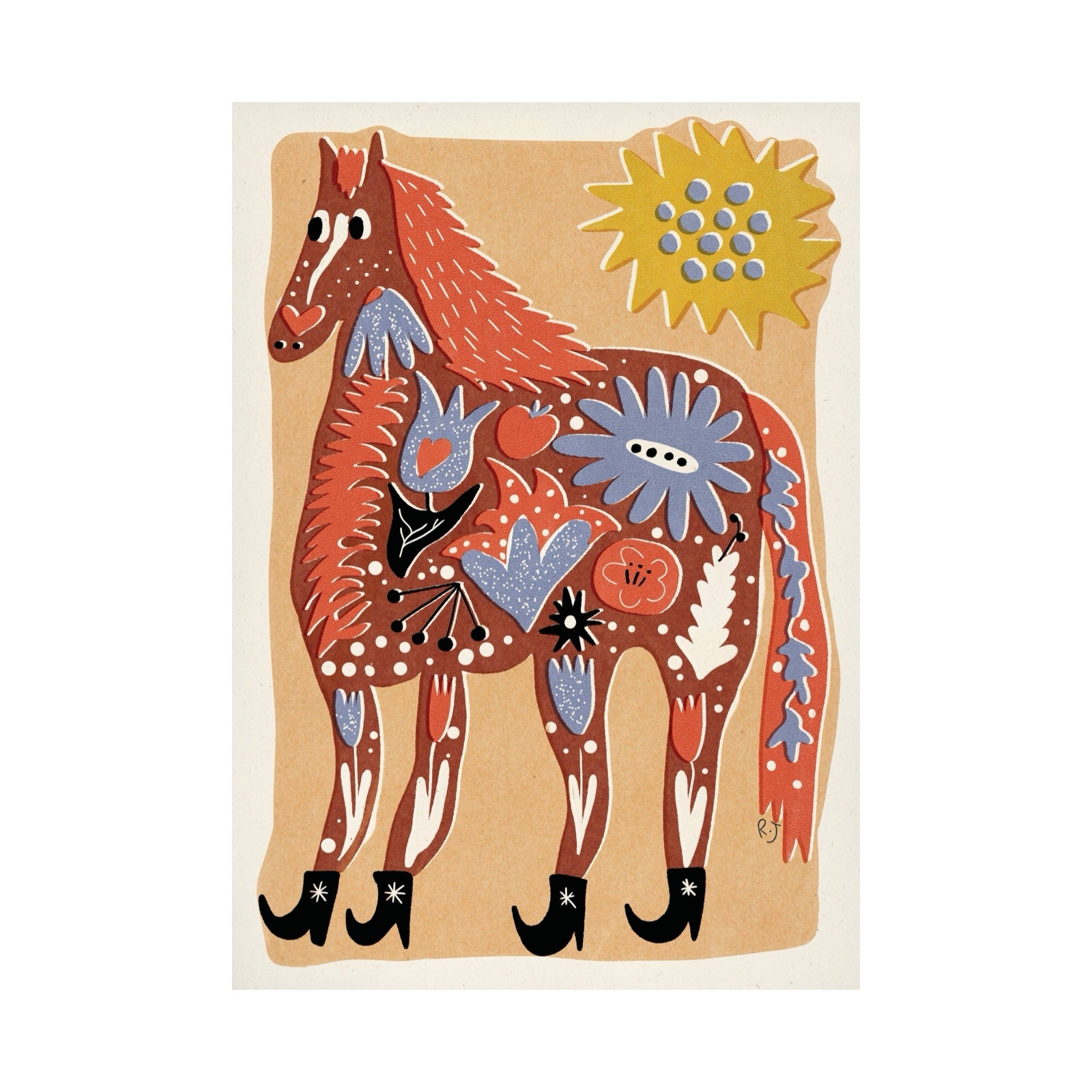 Folk Horse Print