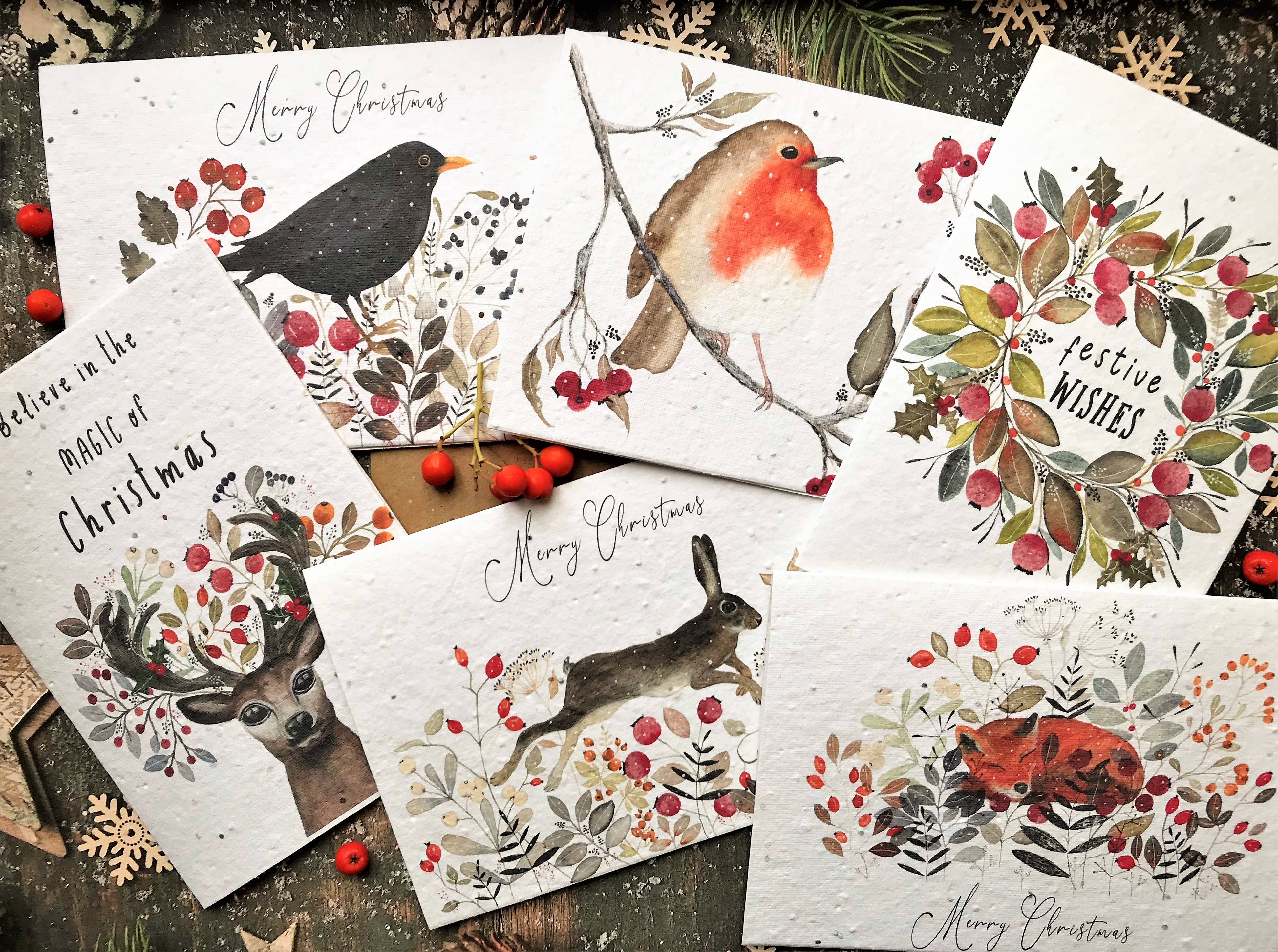 Woodland Stag Plantable Christmas Card