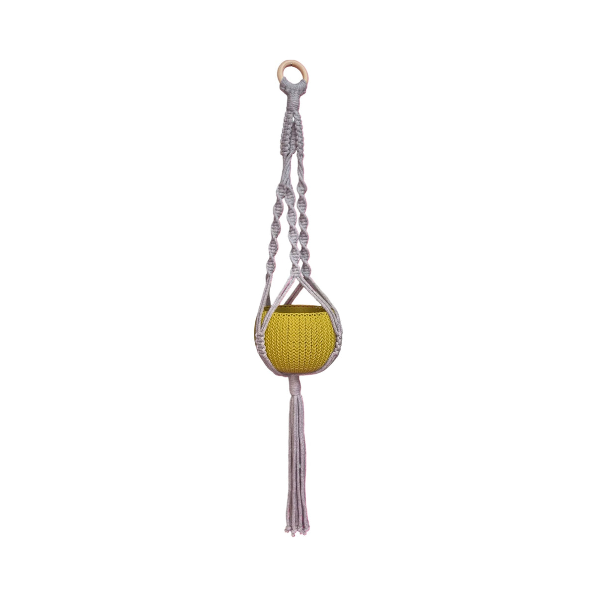 Grey Classic Macrame Plant Hanger