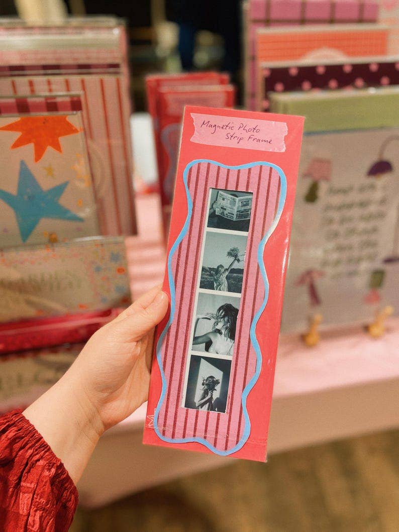 Red and Blue Magnetic Photo Strip Frame