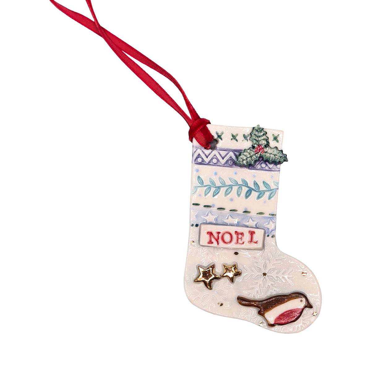 Christmas Stocking Porcelain Decoration