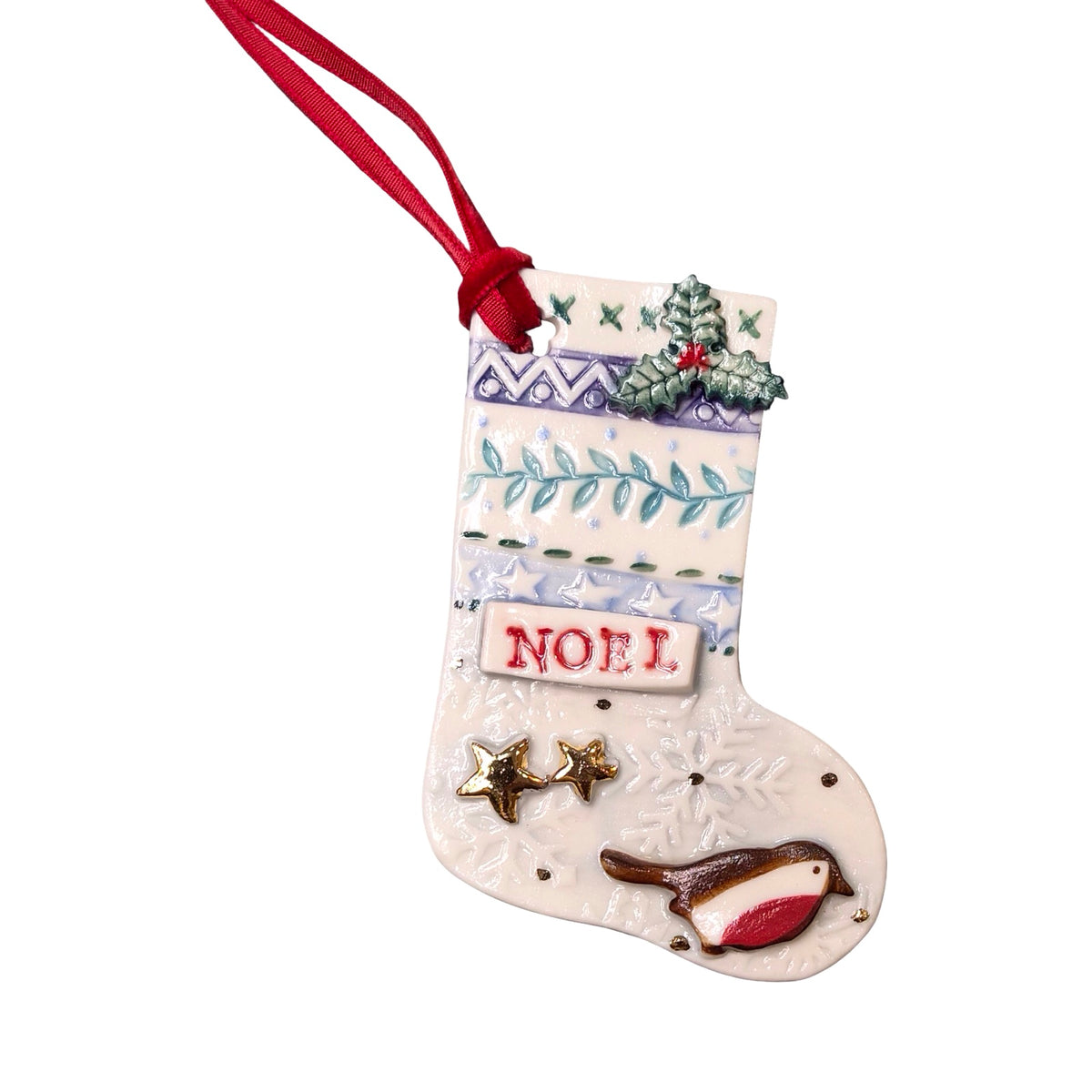 Christmas Stocking Porcelain Decoration