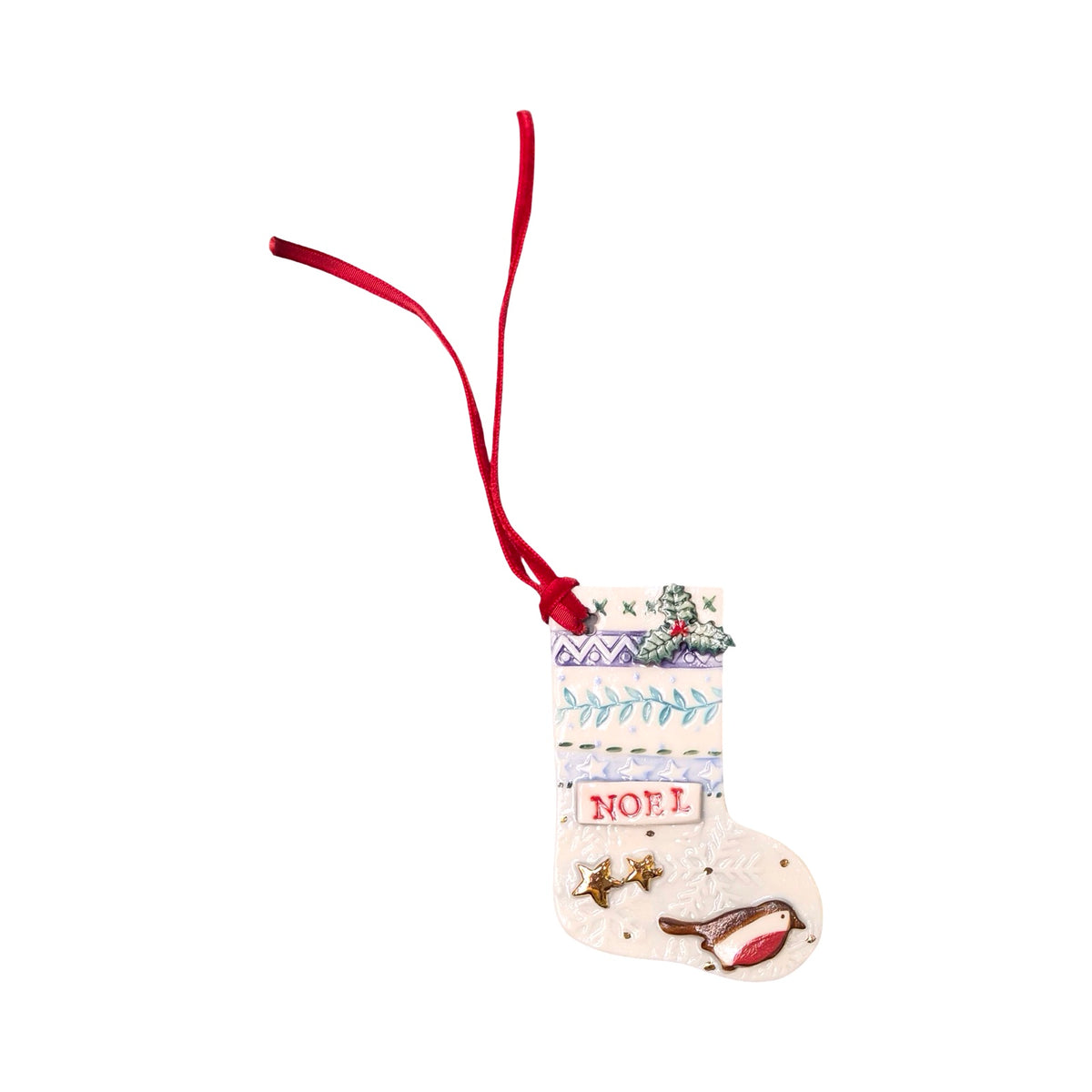 Christmas Stocking Porcelain Decoration