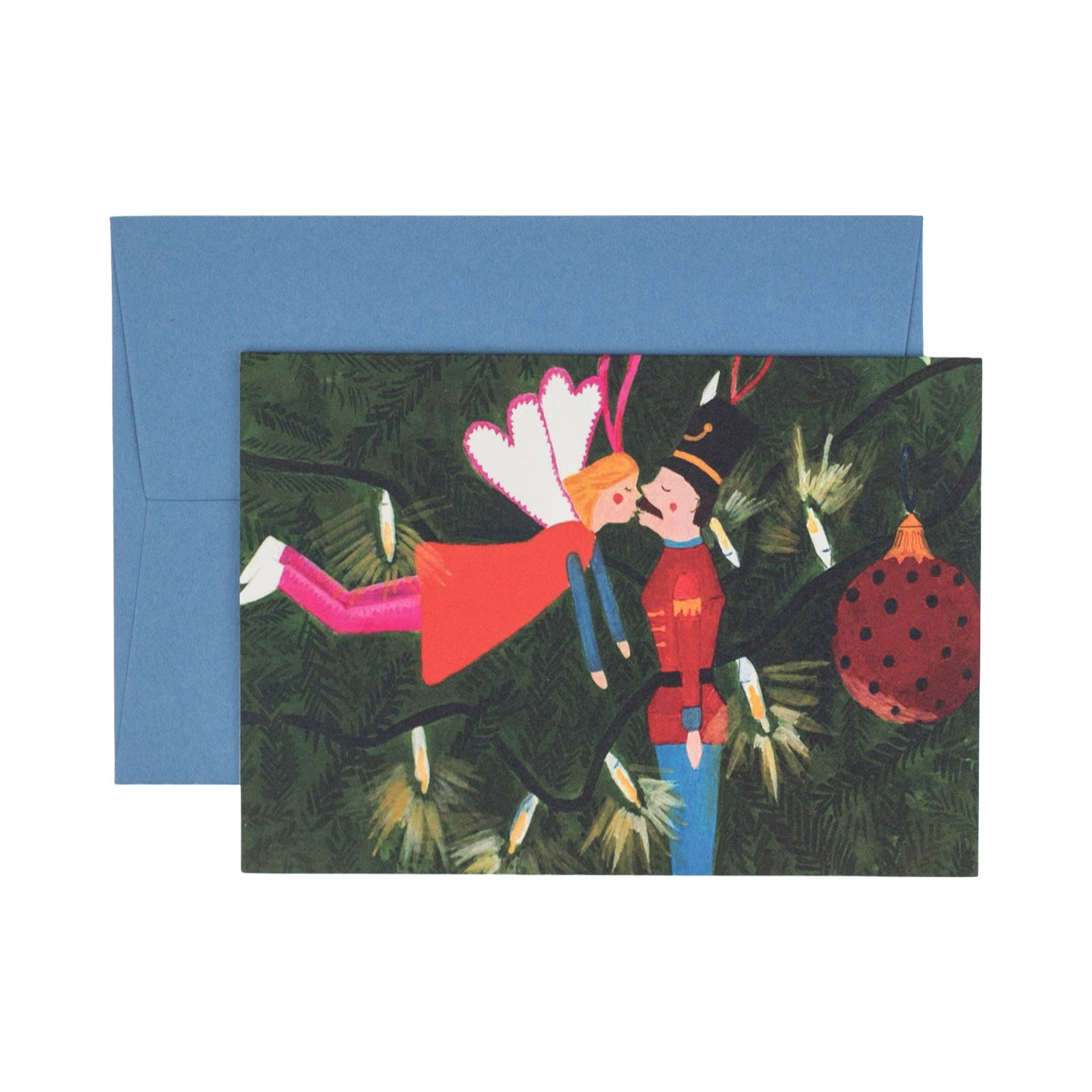 Kissing Ornaments Christmas Card