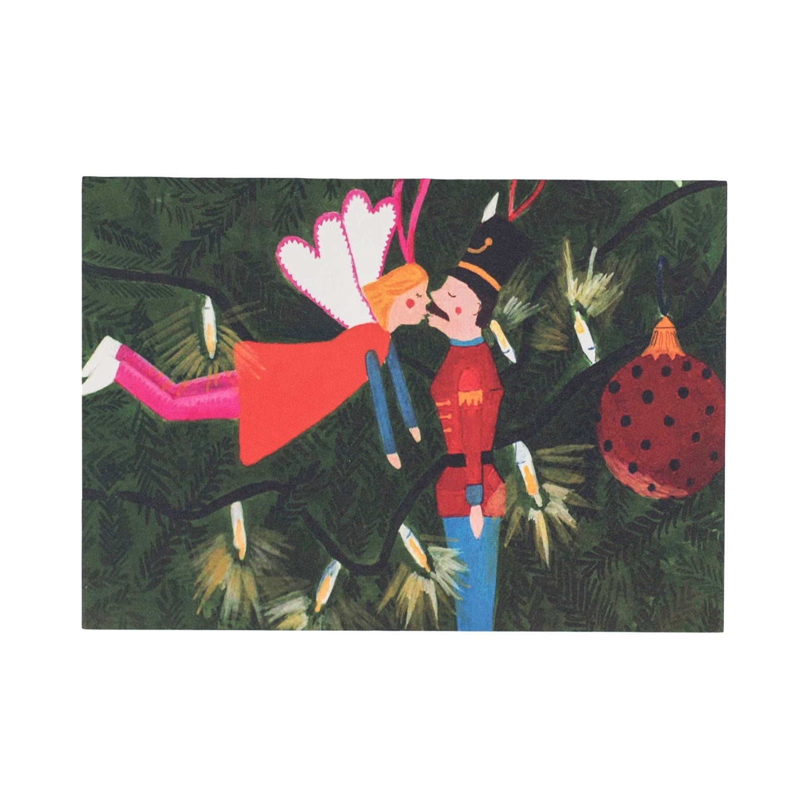 Kissing Ornaments Christmas Card