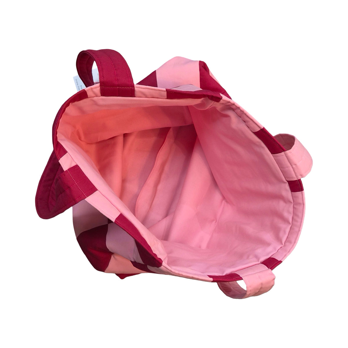 Red and Pink Checked Tote Bag
