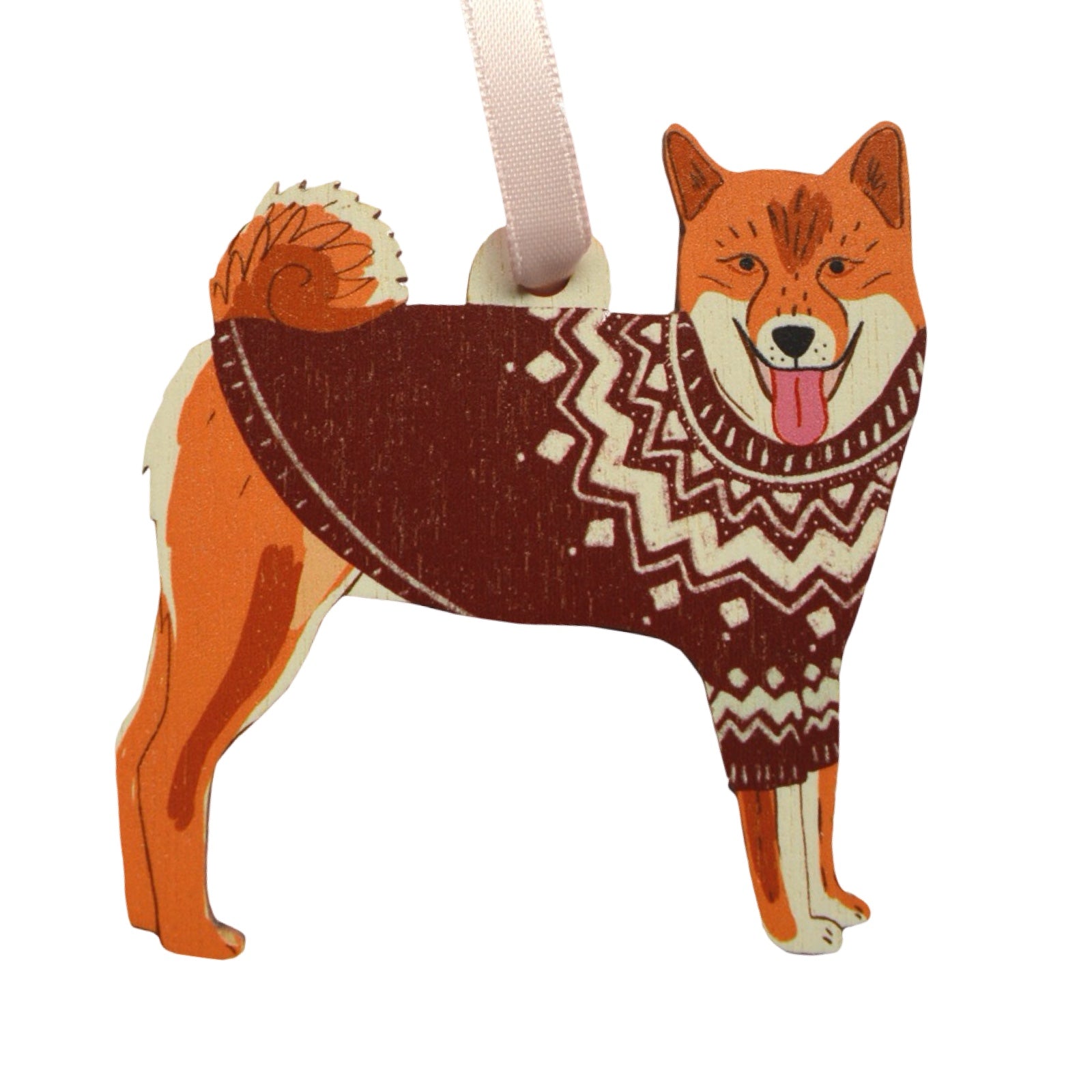 Shiba Inu Dog Wooden Decoration