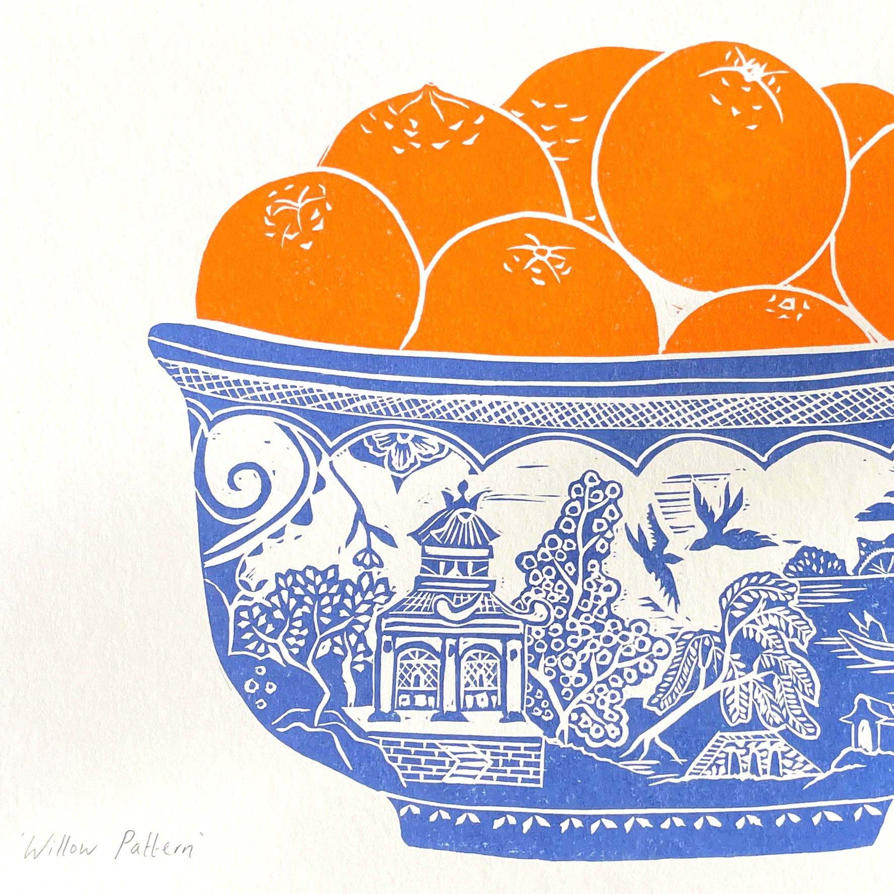 Willow Orange Bowl Print