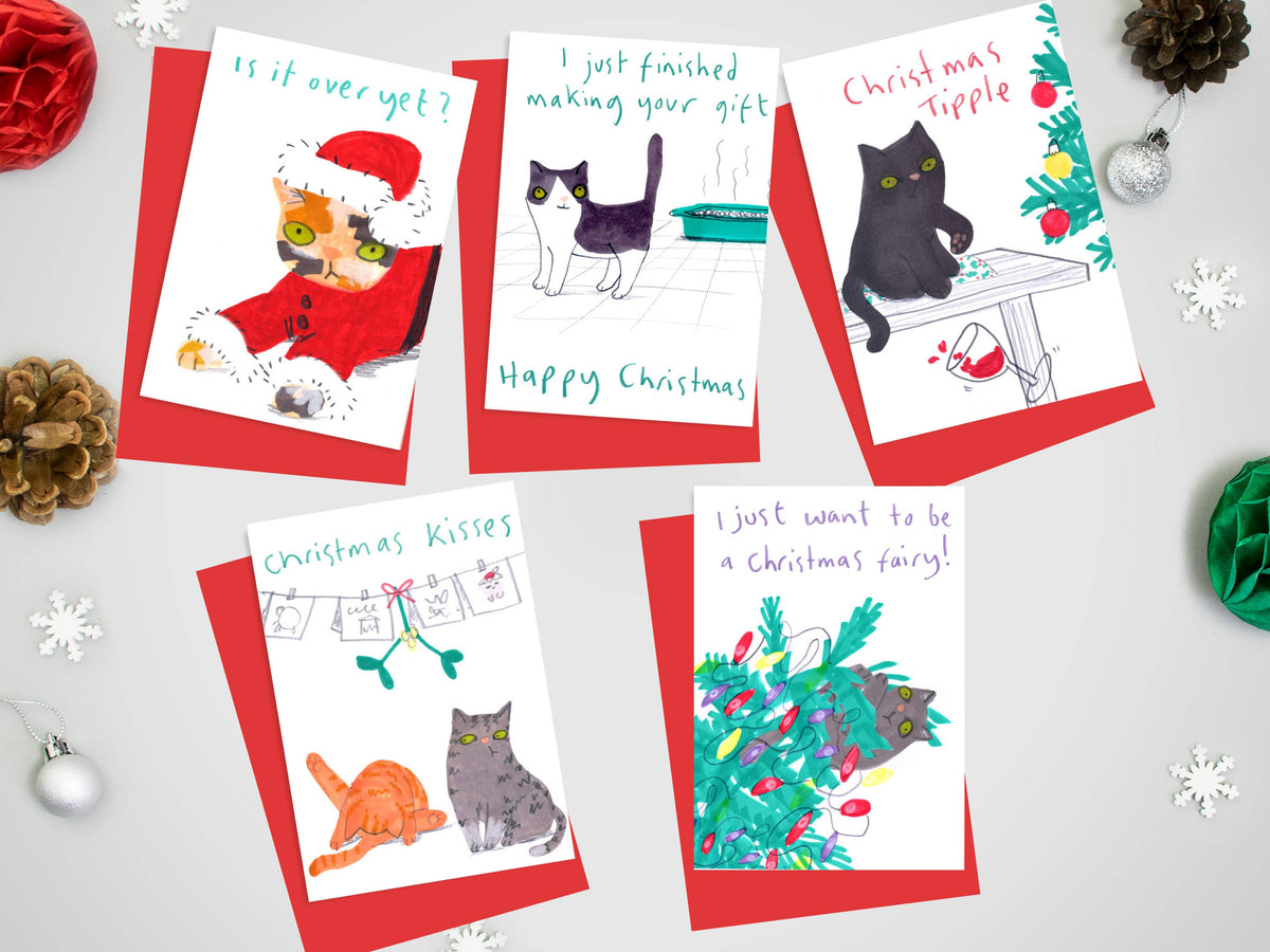Catty Christmas Card Pack