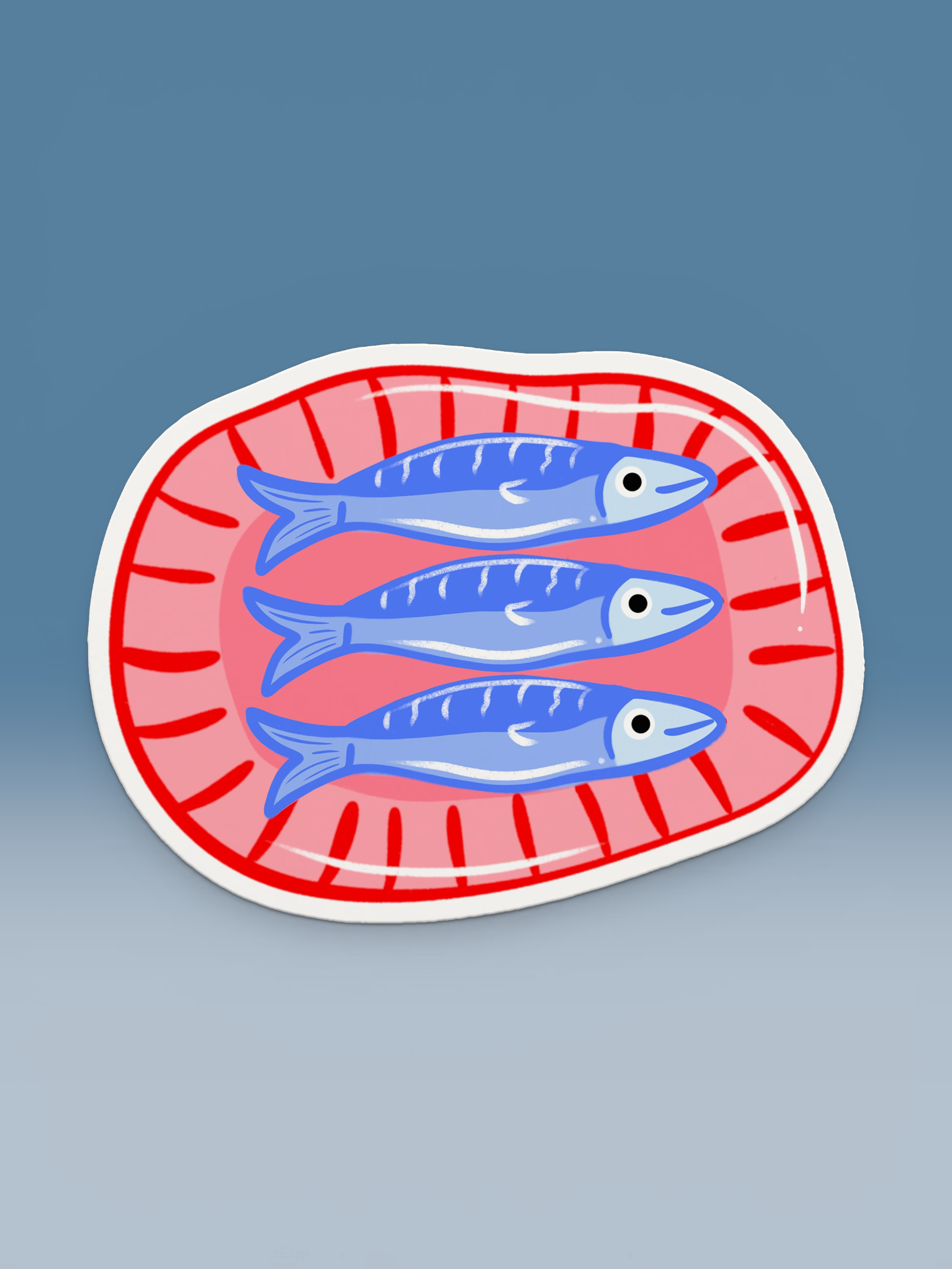 Postcard - Sardine Plate Seaside Coastal Stationery Notecard