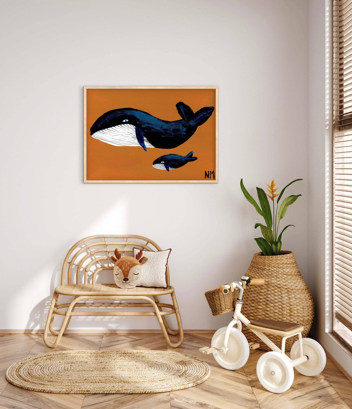 Whale Family Mini Print