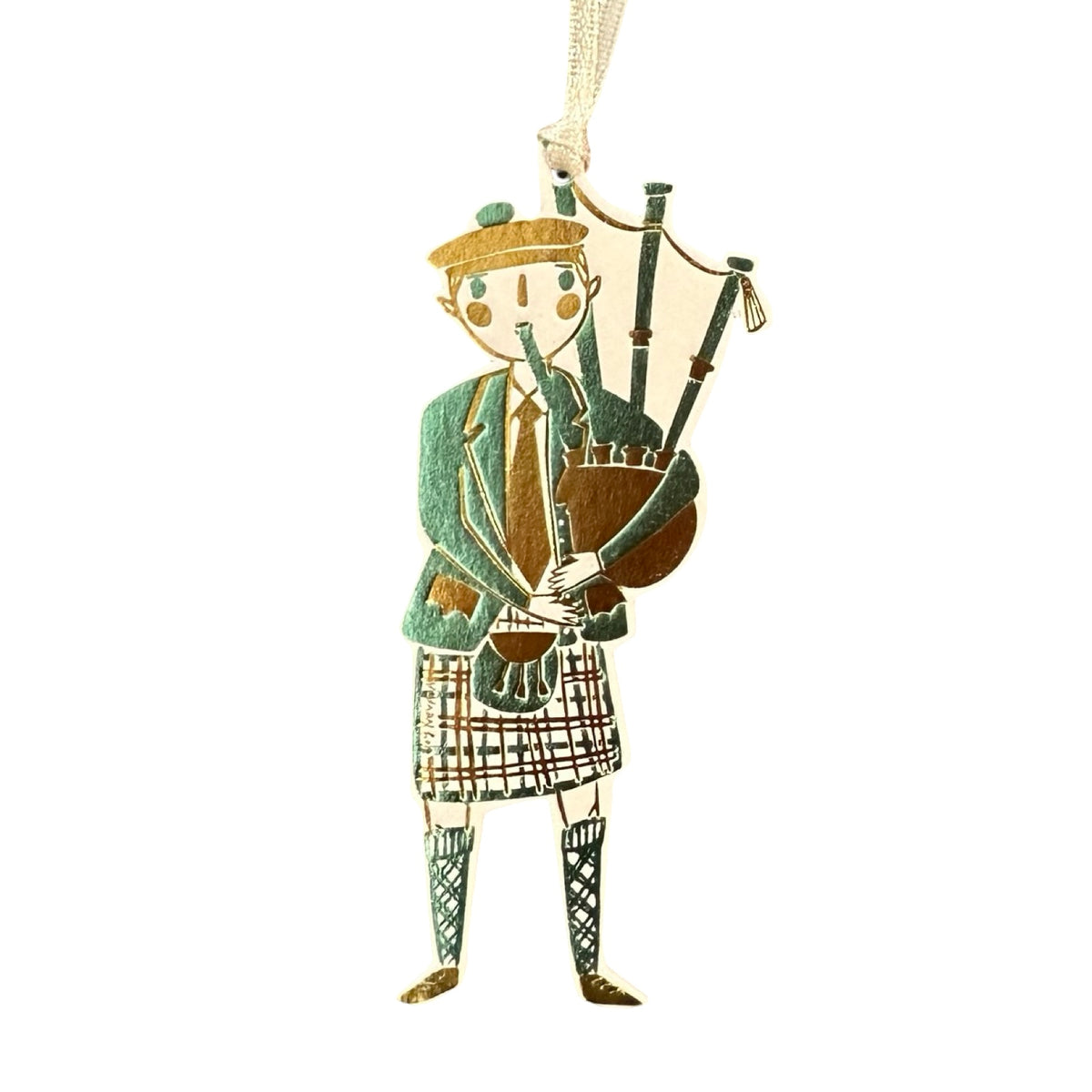 Bagpiper Letterpress Ornament