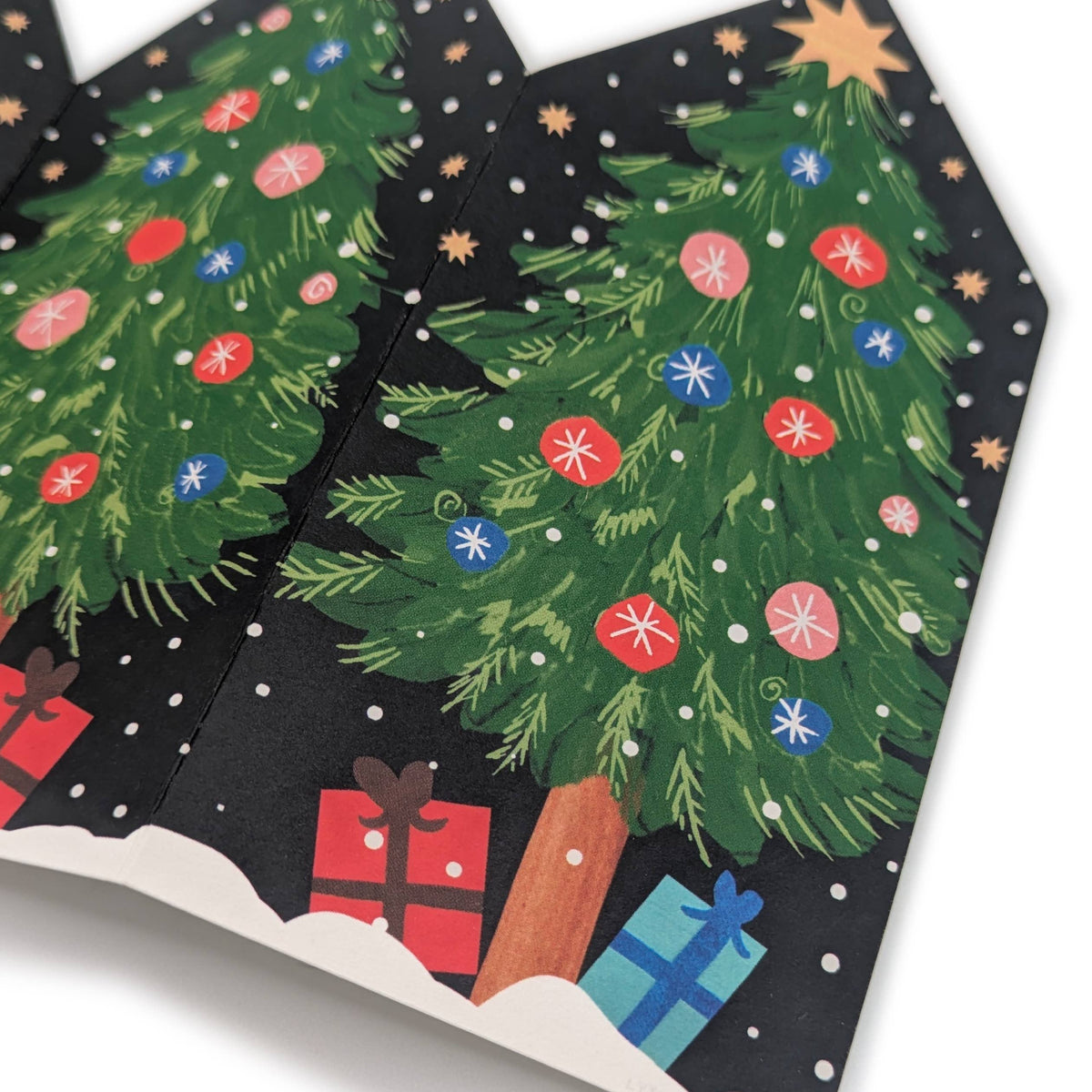 Christmas Trees Presents Concertina Card