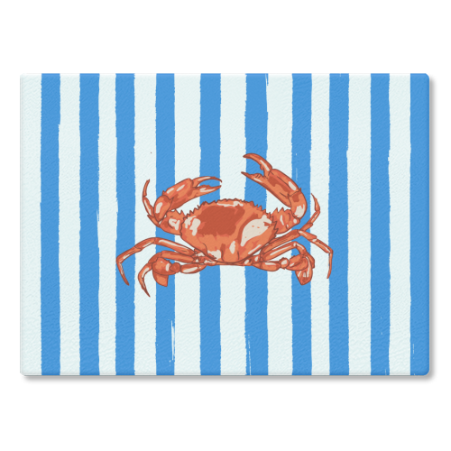 Red Crab Glass Chopping Board