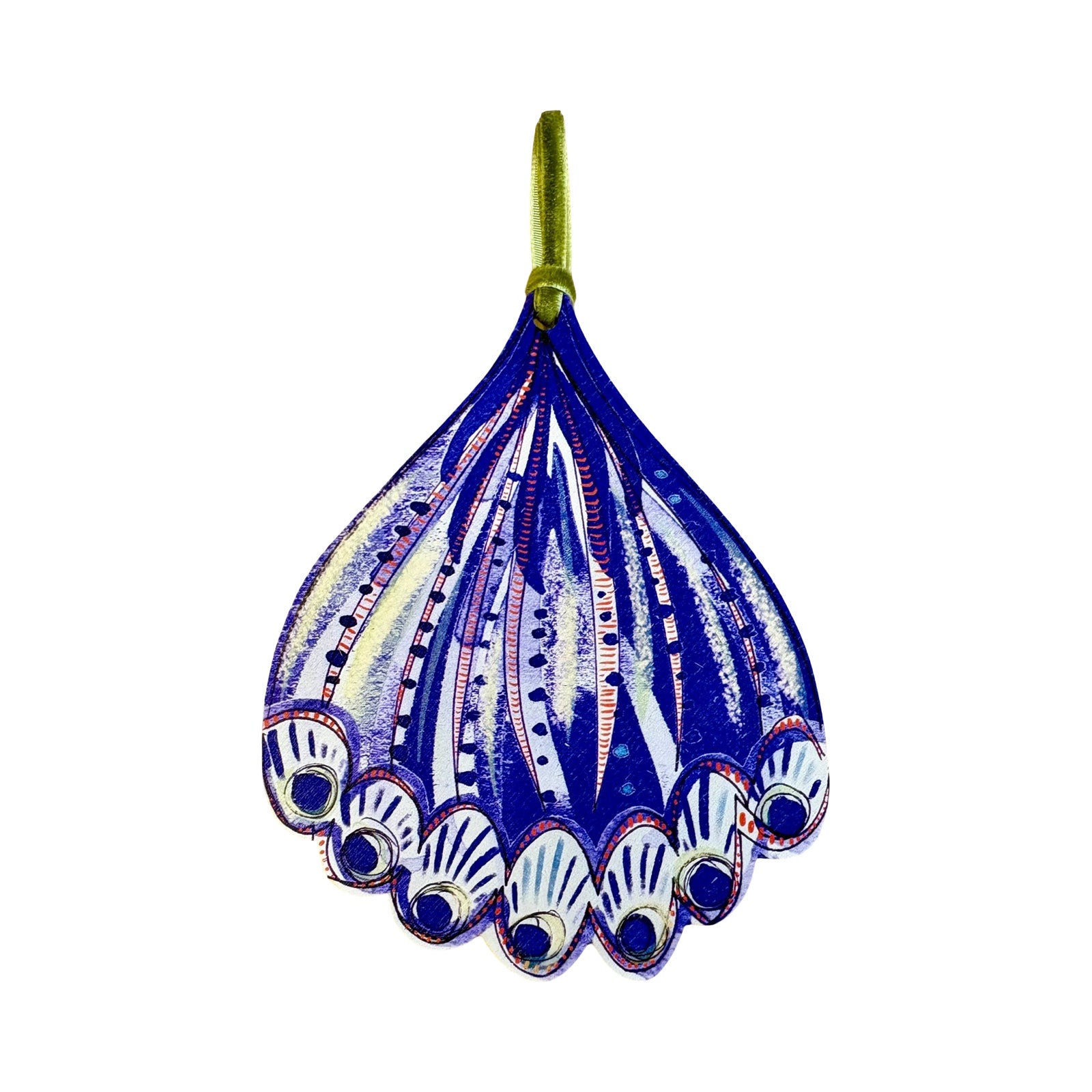 Blue Teardrop Wooden Decoration