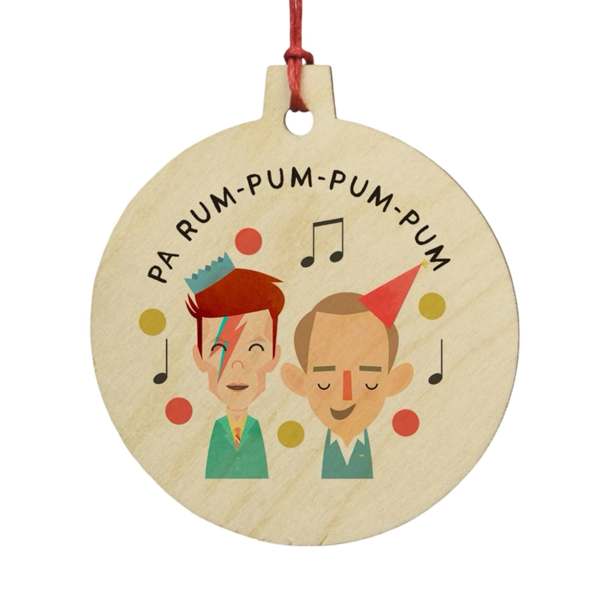 Bing and Bowie Wooden Christmas Decoration