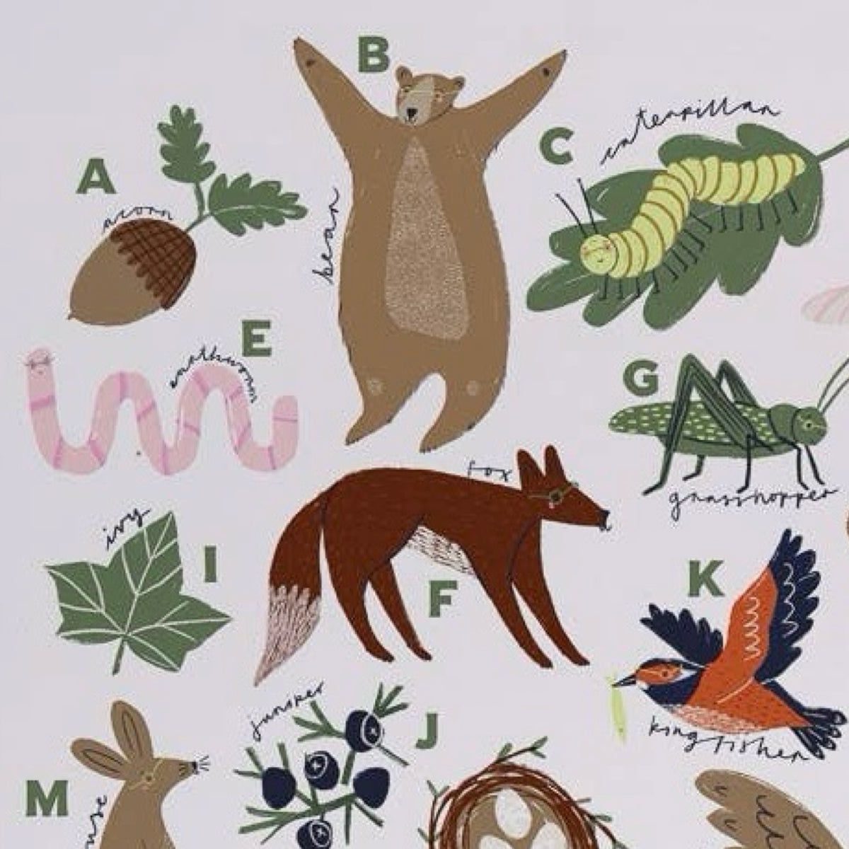 Woodland Alphabet Print