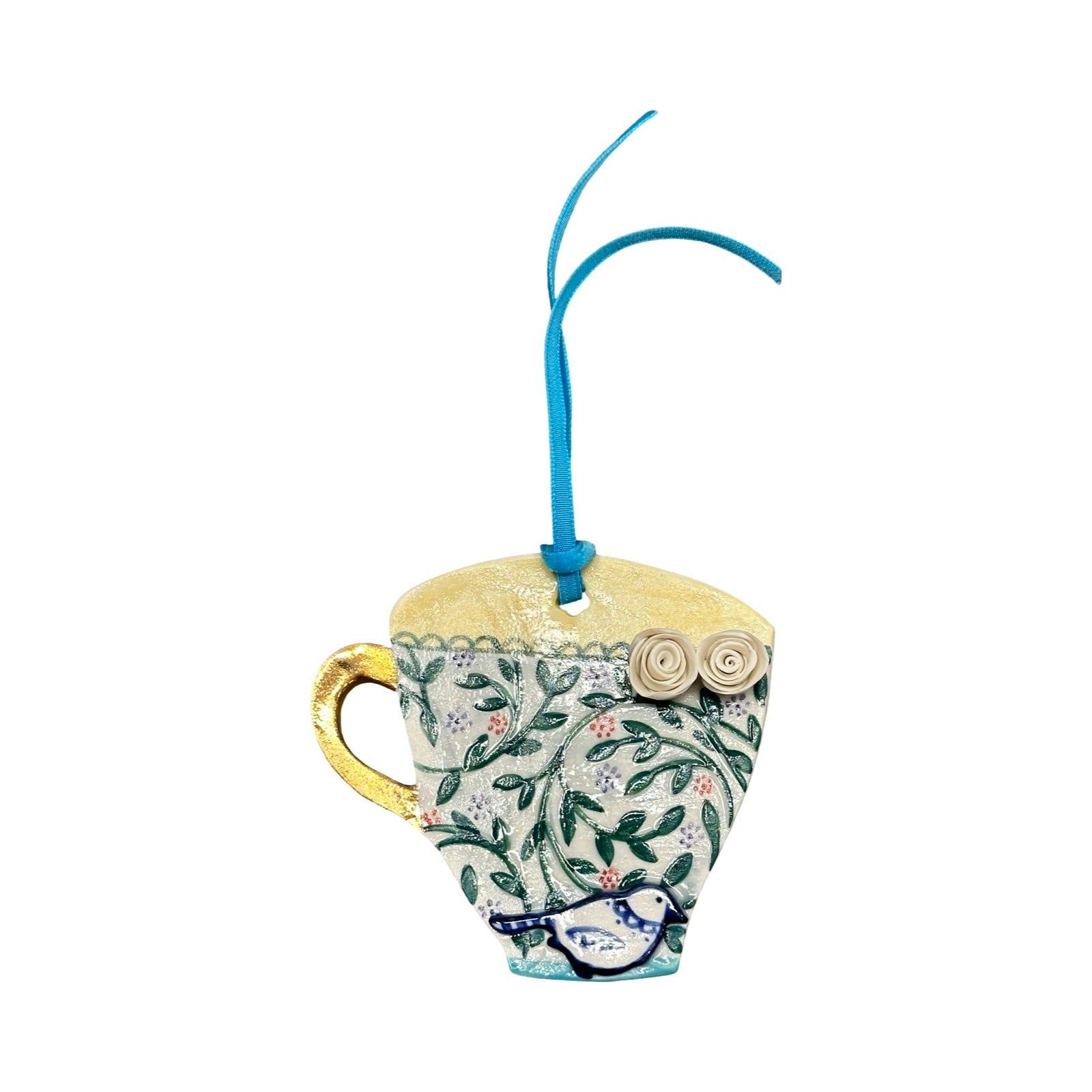 Bird Vine Porcelain Tea Cup Decoration
