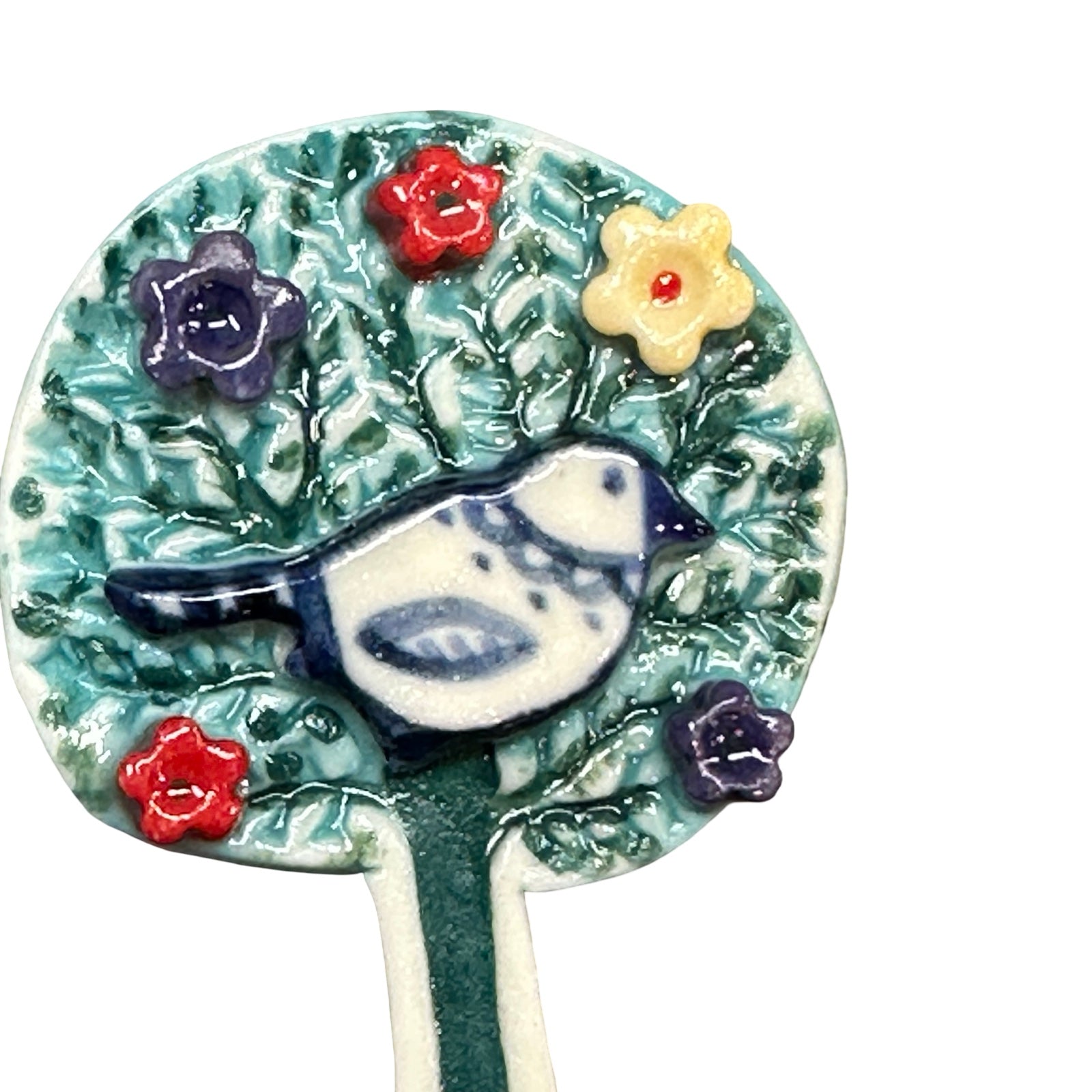 Bird Tree Porcelain Brooch