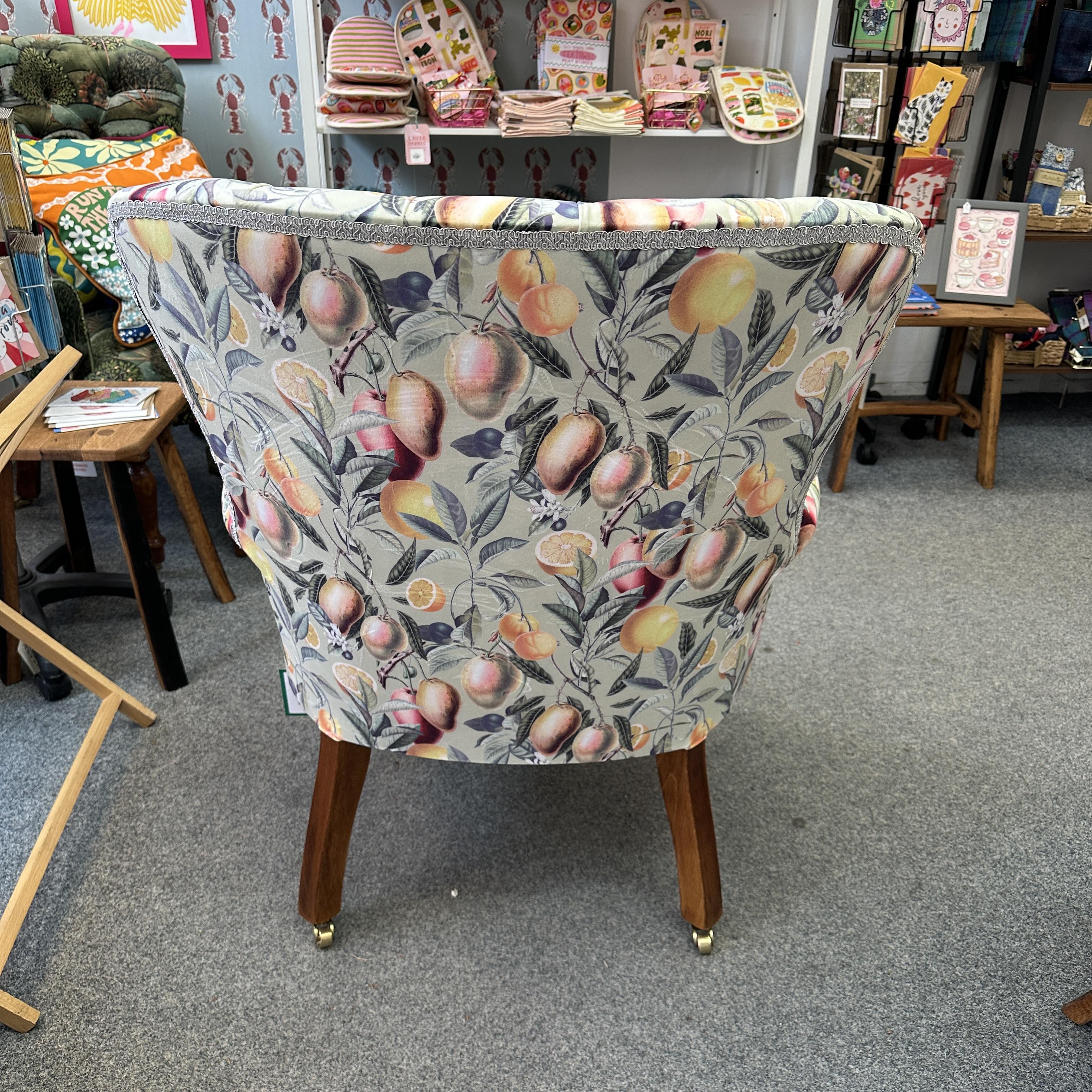 Mango Fruit Tree Velvet Armchair
