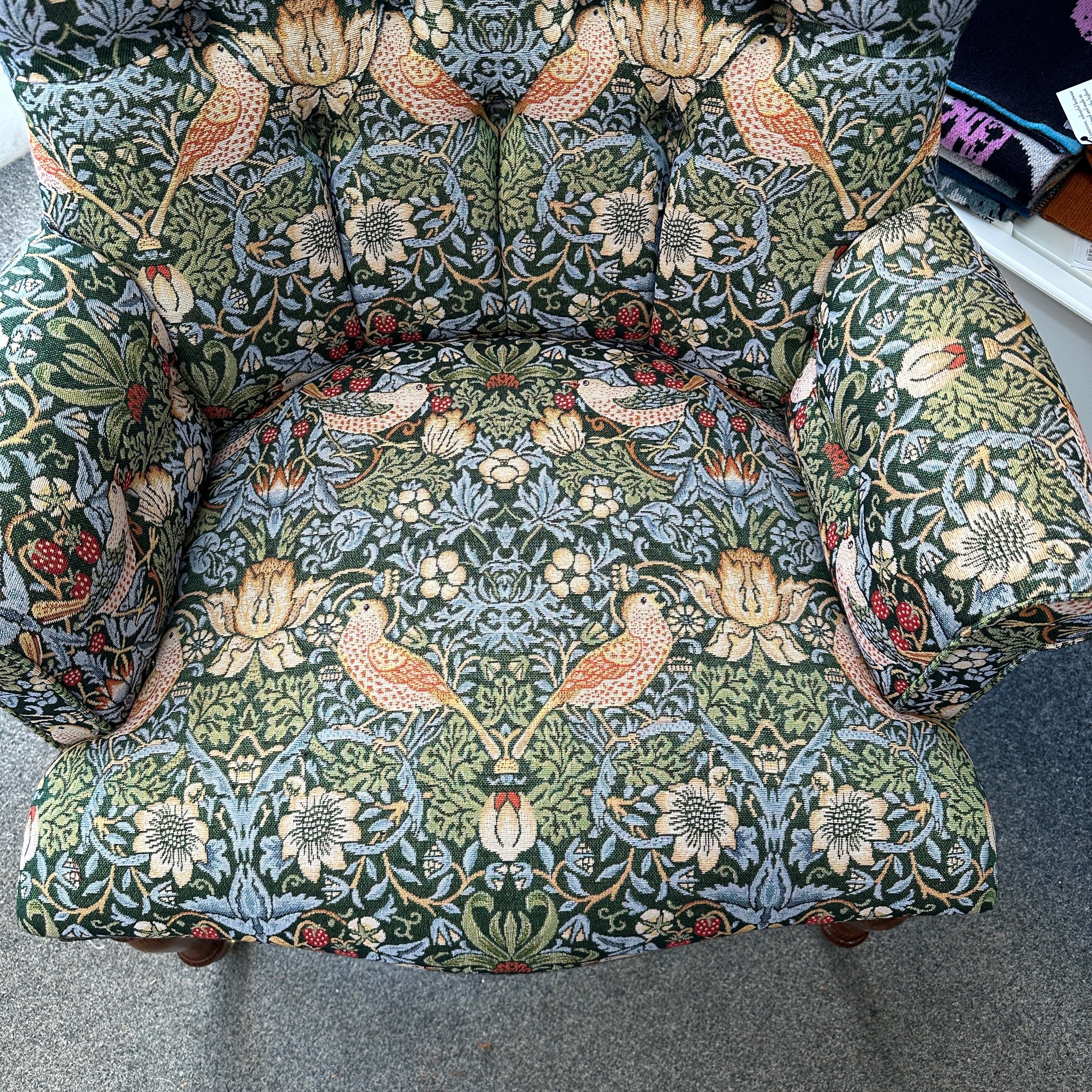 Strawberry Thief Armchair Green