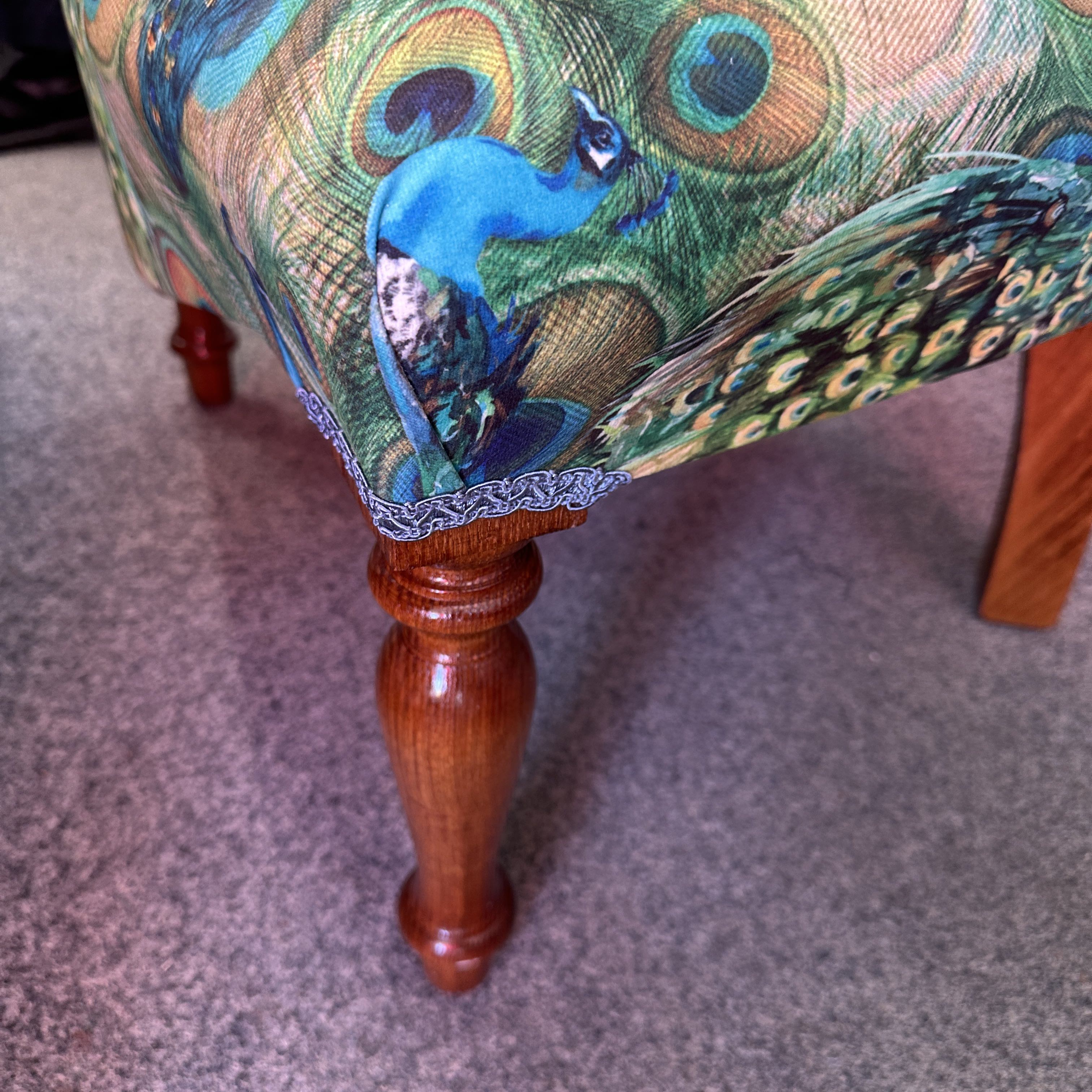 Green Peacock Velvet Occasional Chair