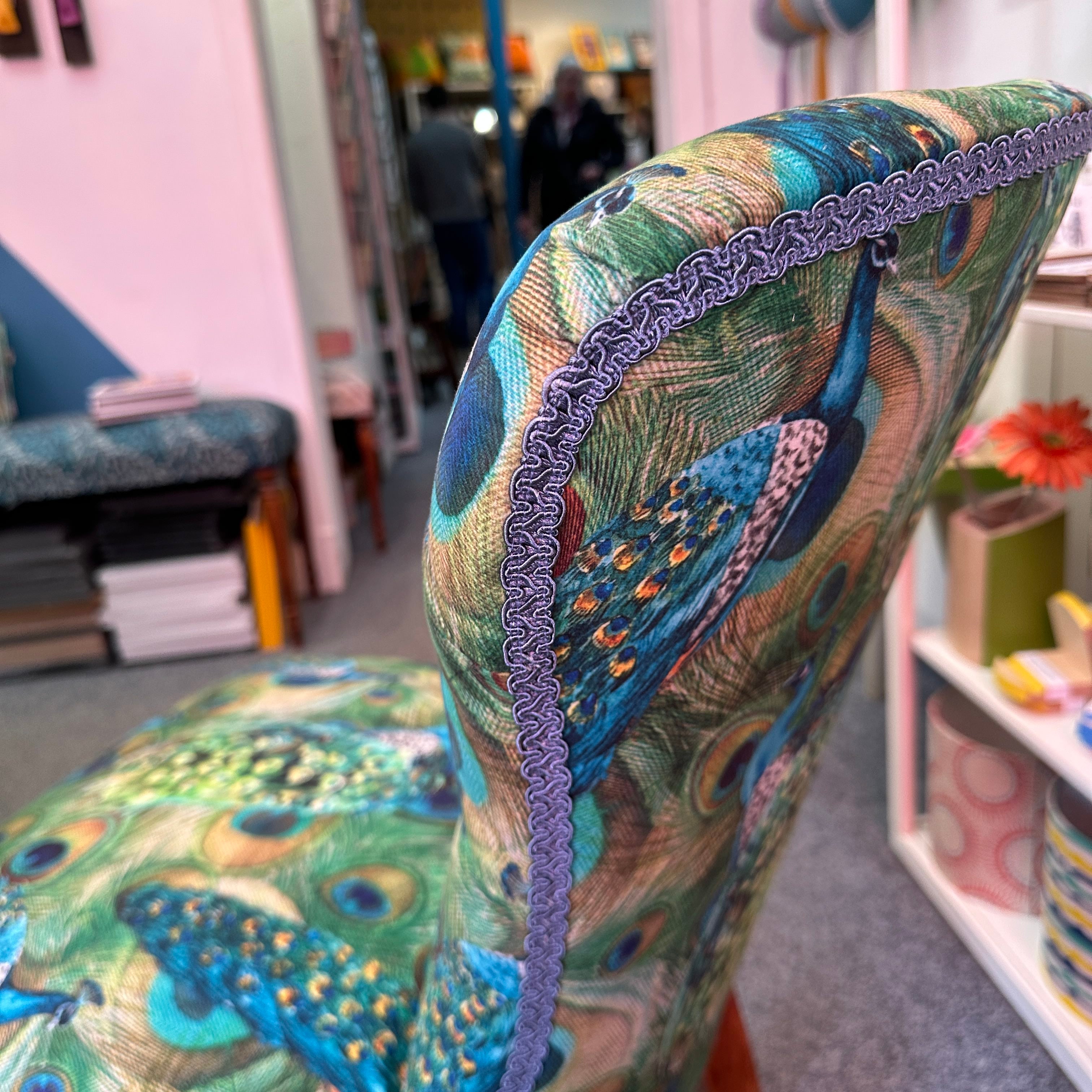 Green Peacock Velvet Occasional Chair