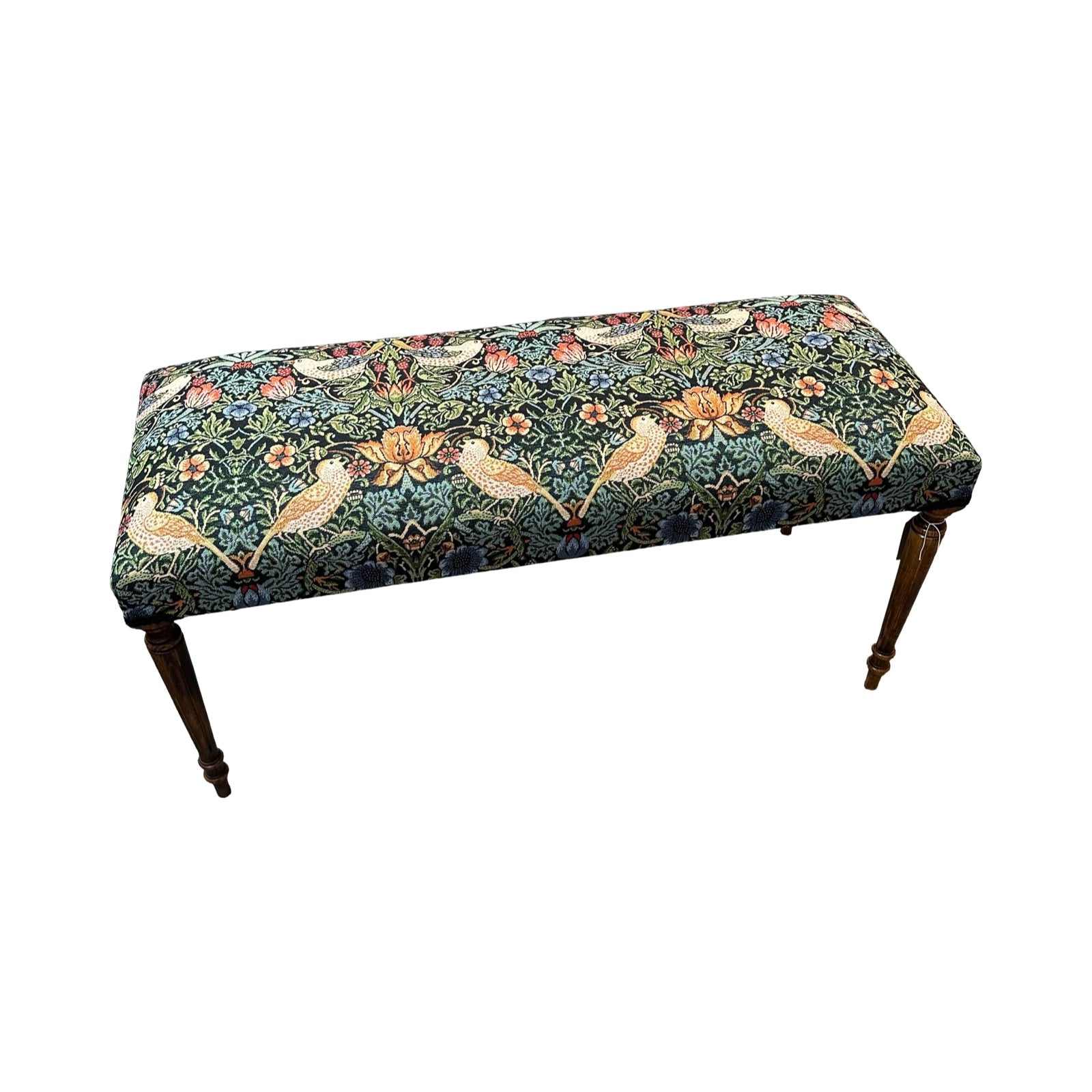 Strawberry Thief Bench Dark Green
