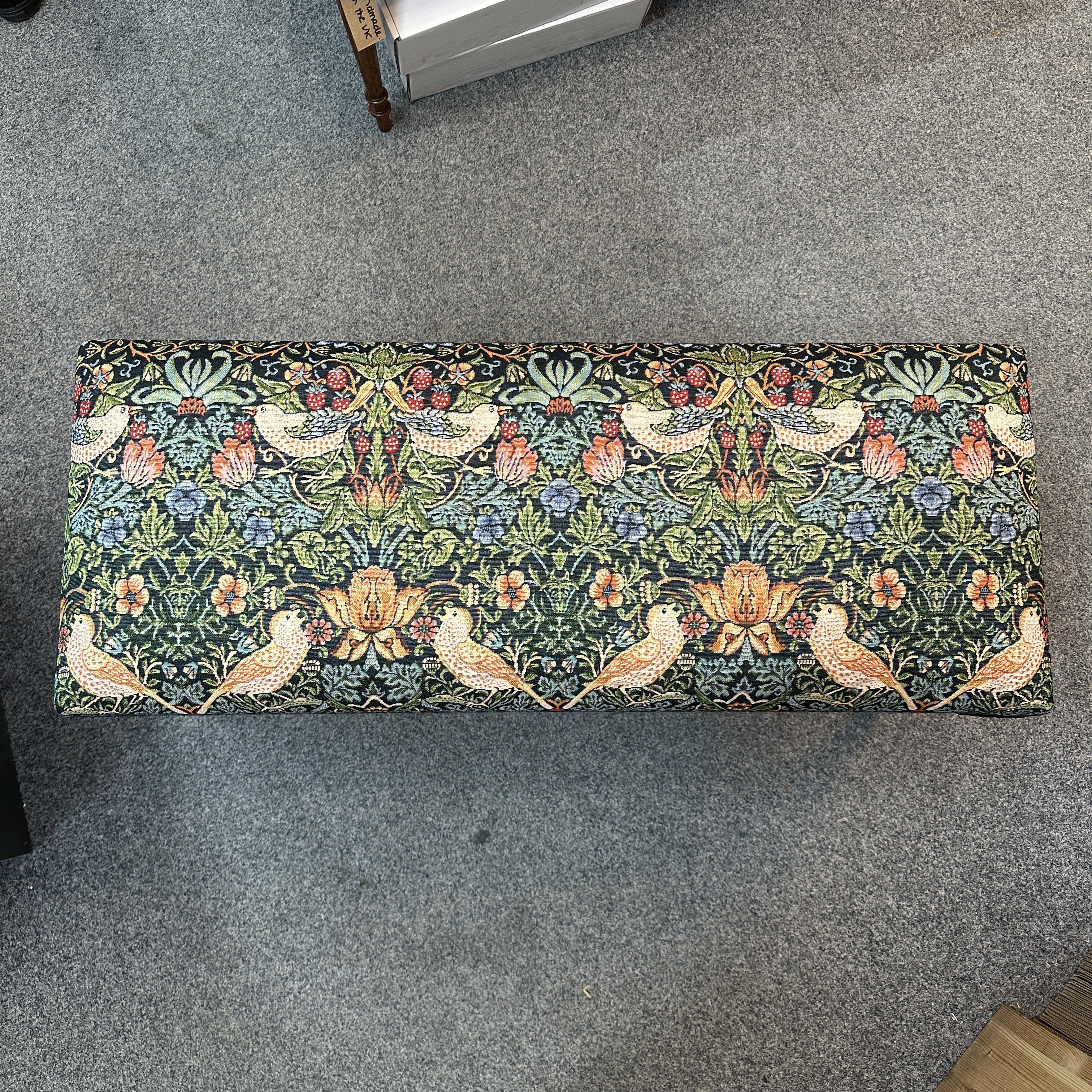 Strawberry Thief Bench Dark Green