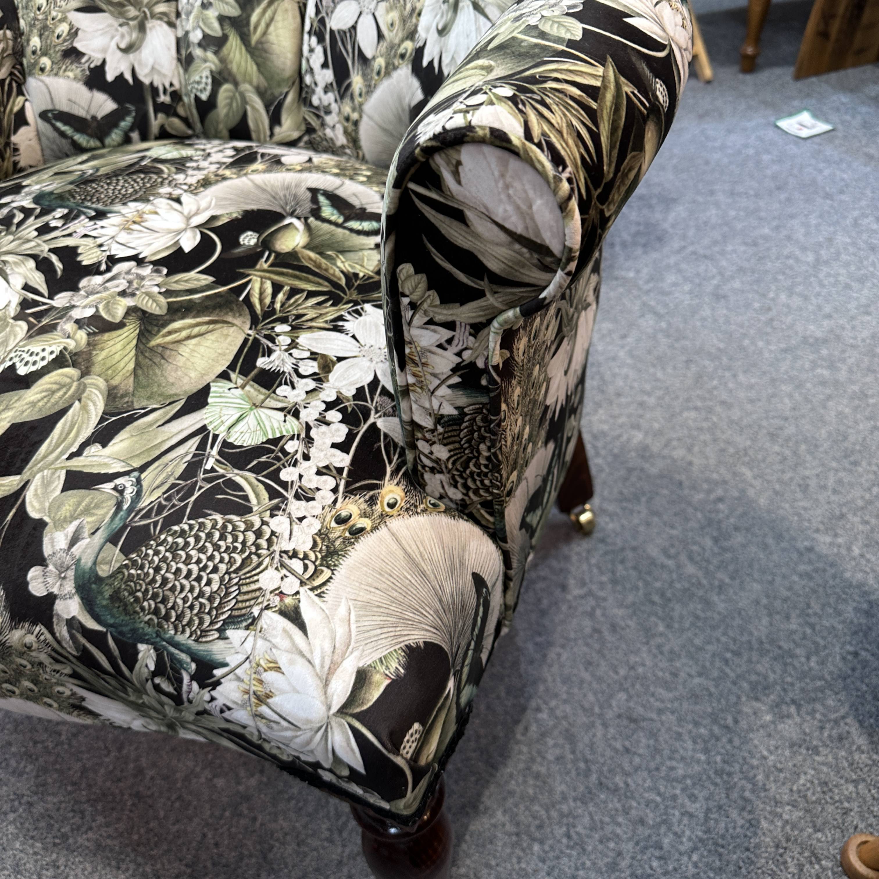 Green and Teal Leaves Armchair