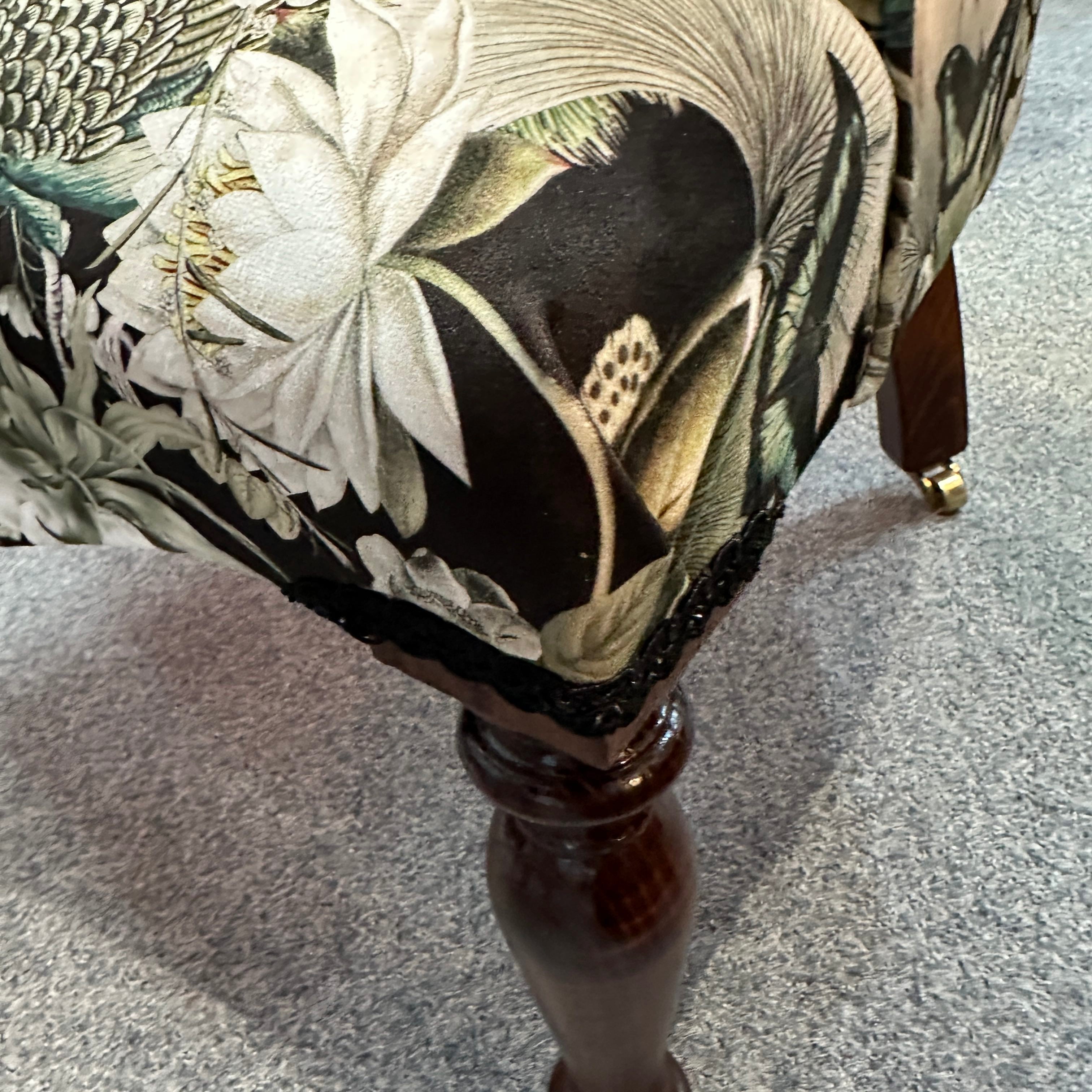 Green and Teal Leaves Armchair